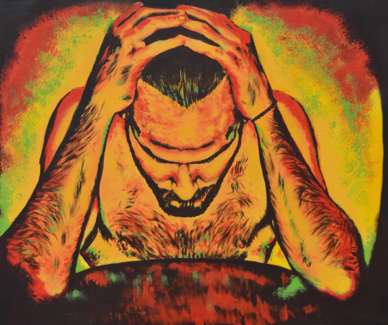4). The Struggle - Acrylic on Canvas - August of 2016 - 20x24 Inches.jpg