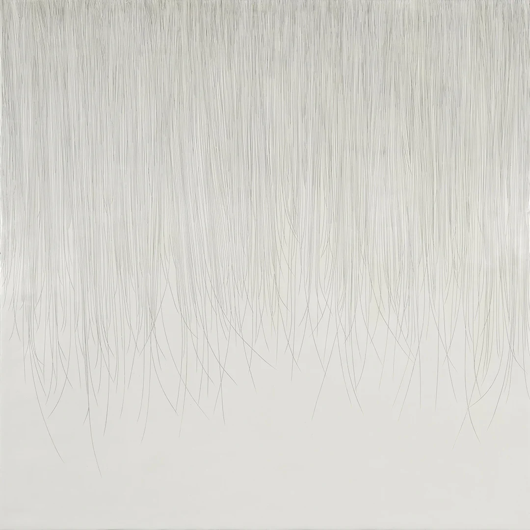 Blond Wisp , mixed media encaustic on cradled panel, 34x34, 2017