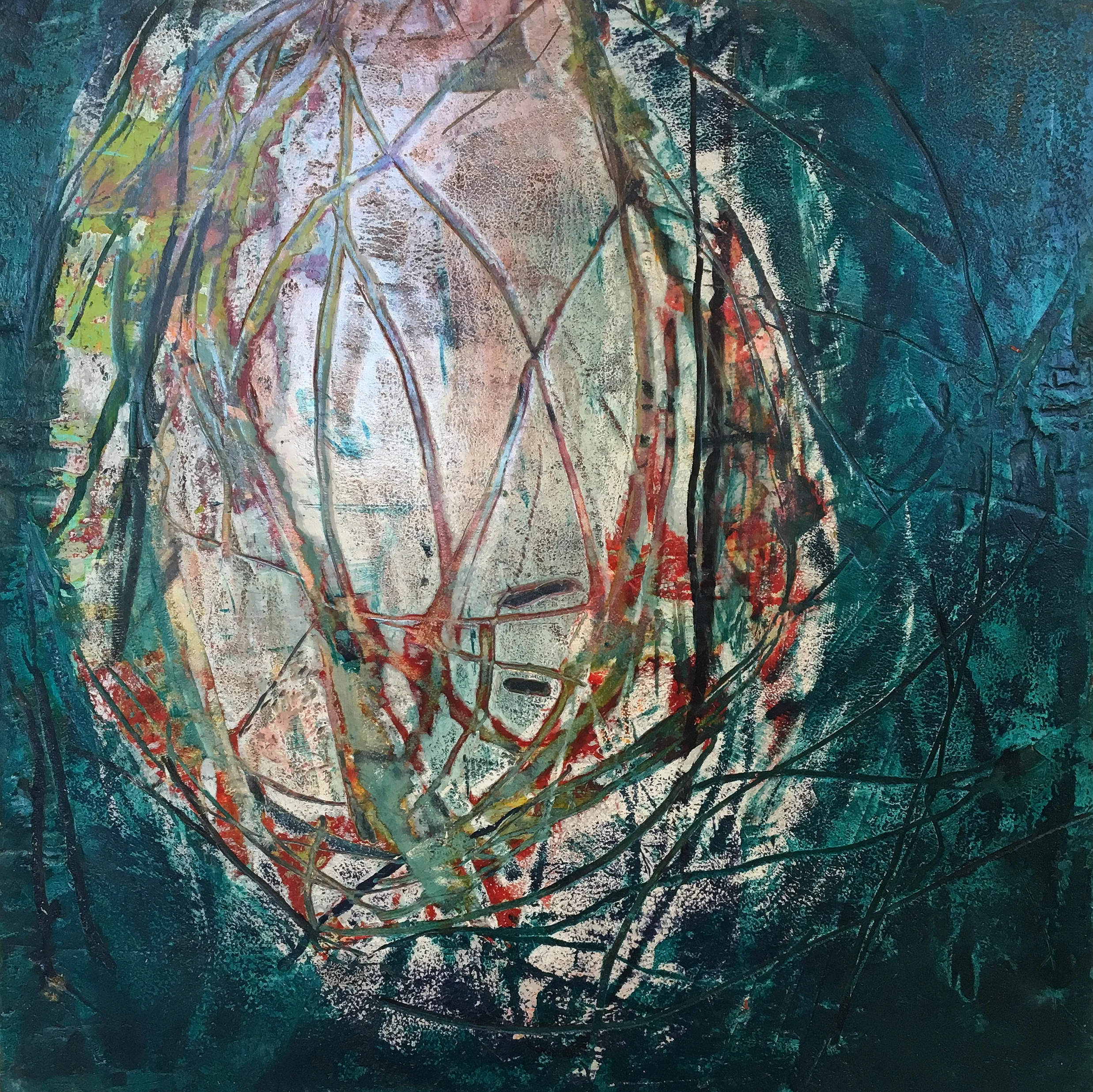 Subterranean, oil on cradled panel, 12"x12", 2017