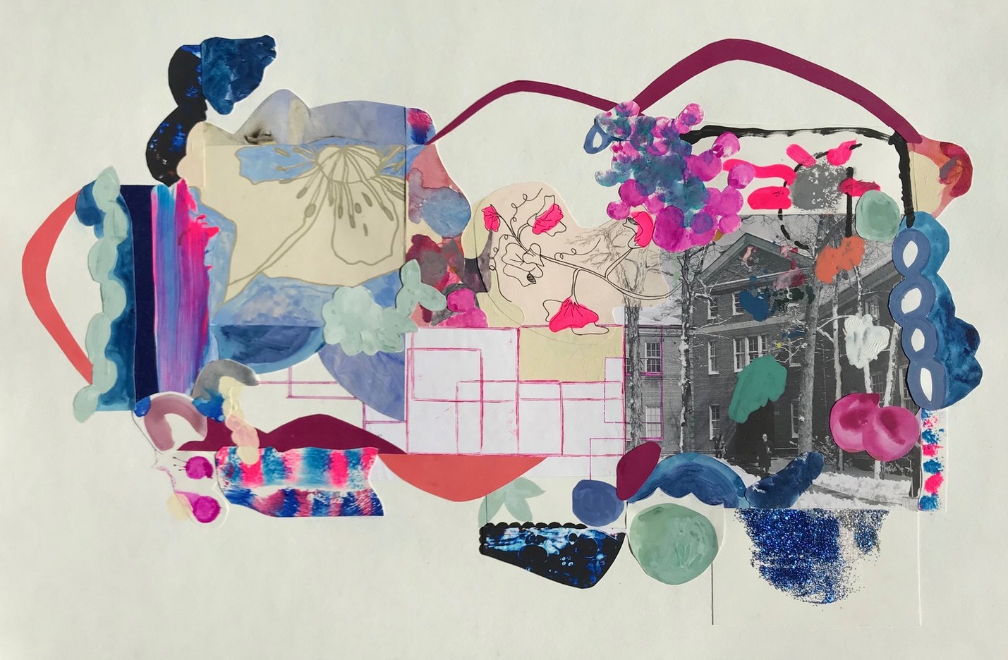 Papers #48, A Fine Heart, mixed media on paper, 28x20, 2017 (click to enlarge)
