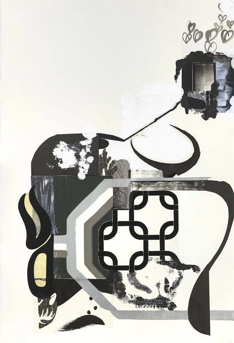 Many Distances , mixed media on paper, 22x30, 2018 (click to enlarge)