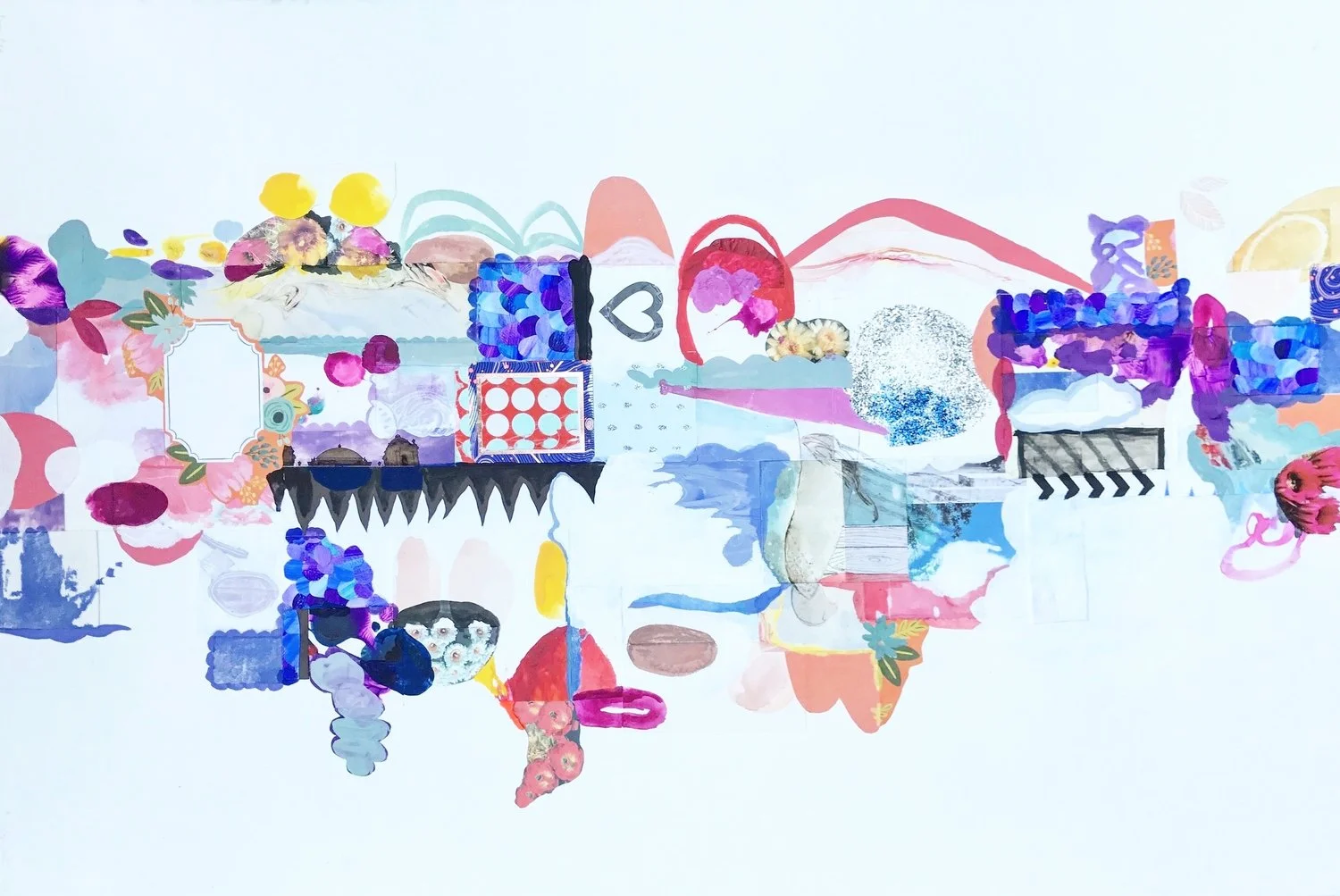 Papers #27, Desert Hills , mixed media on paper, 2018 (click to enlarge)