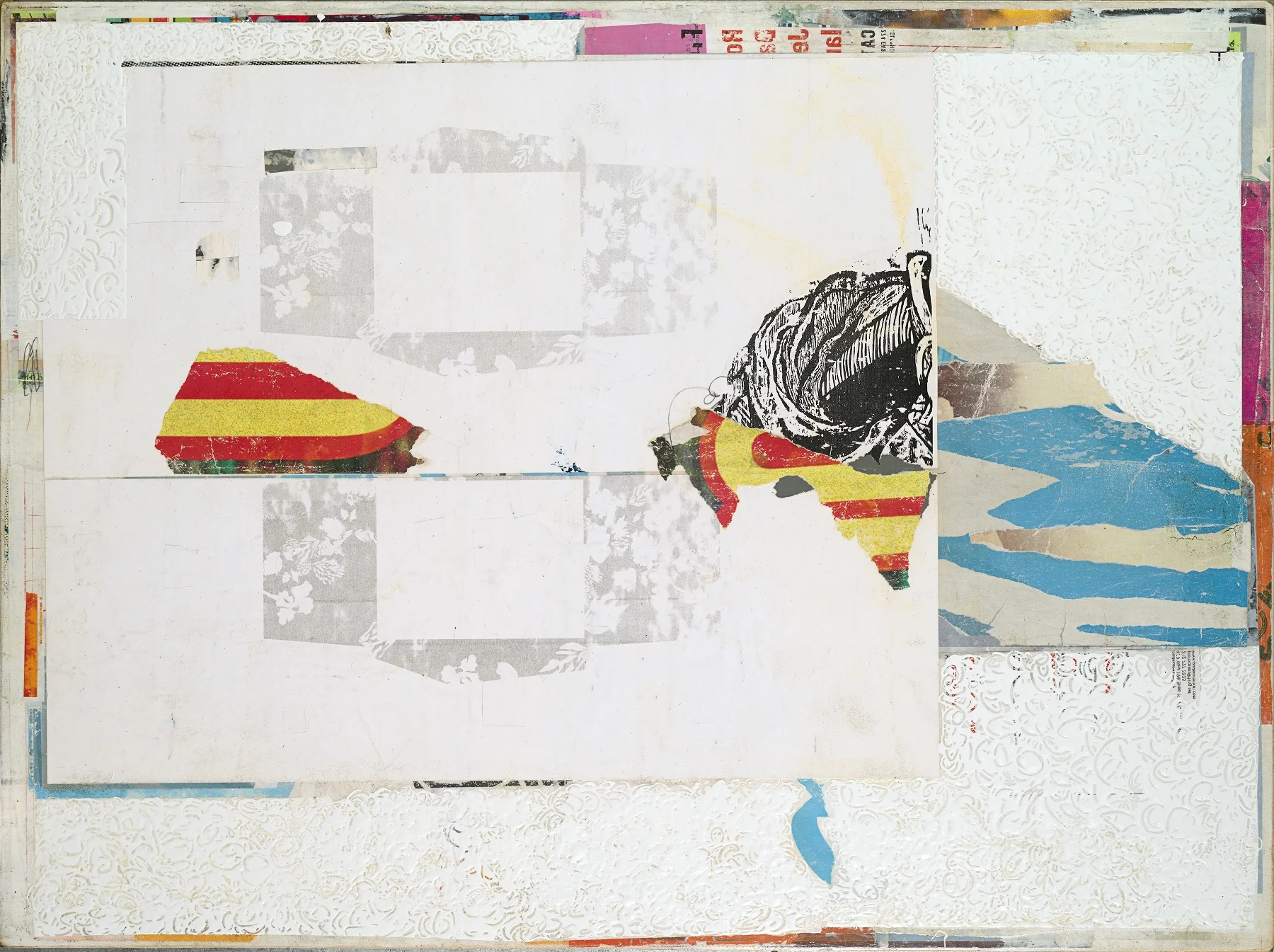 Michael Cutlip, "End Game", Mixed Media Collage on Panel, 30x40x2, 2014