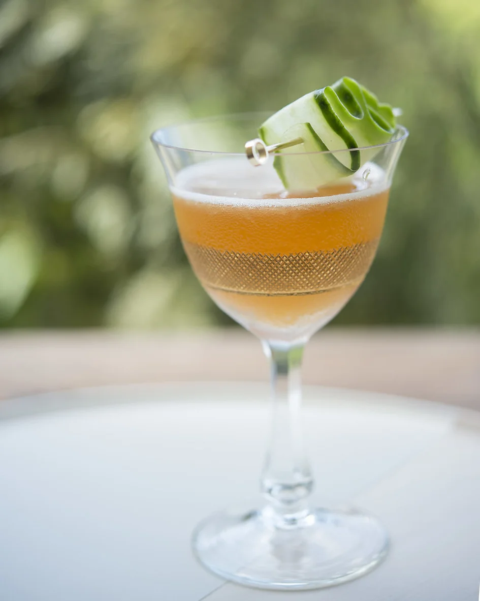 PIMM AND PROPAH fresh pressed lime, Peychaud’s Bitters, Pimm’s, St. Germain, gin