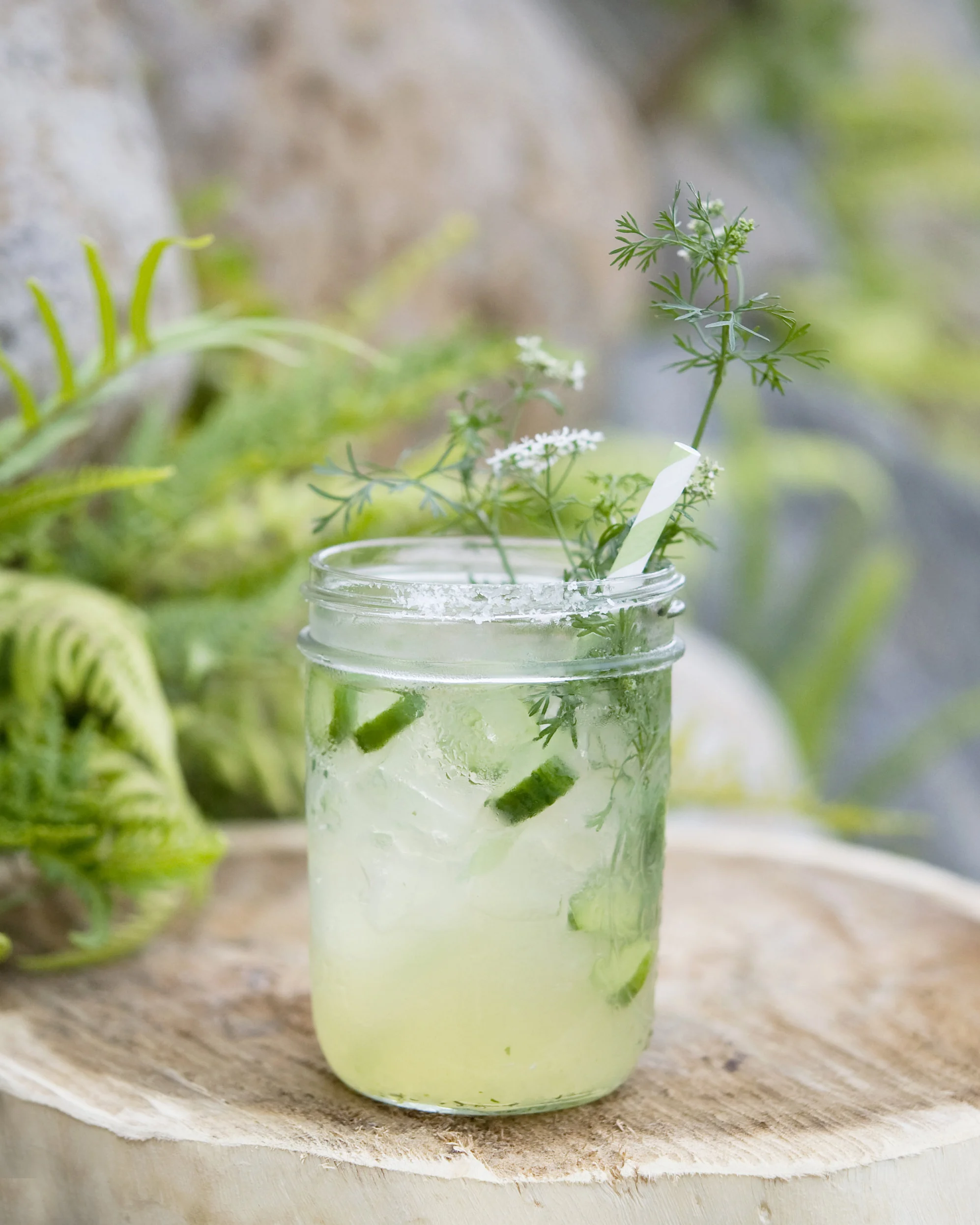 BAREFOOT IN THE GARDEN fresh pressed lime, cucumber, cilantro, St. Germaine, reposado tequila