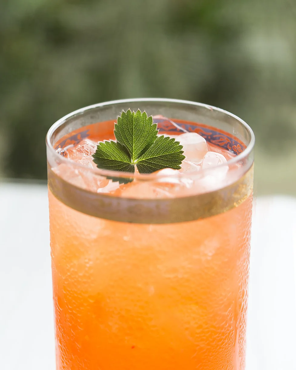 ENDLESS SUMMER fresh pressed strawberry and lime, Aperol, mezcal or tequila