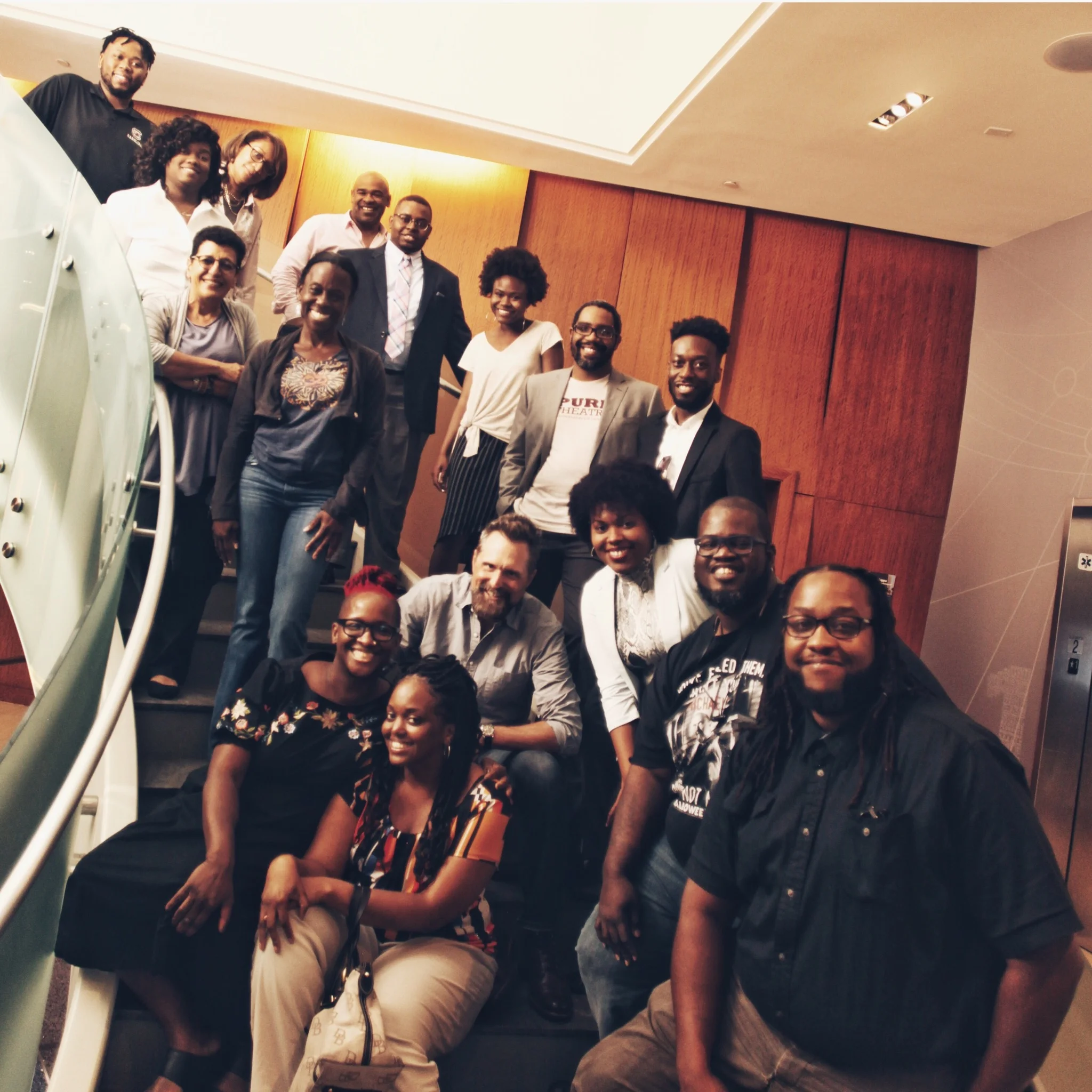 2018-2019 WIDE ANGLE filmmakers with the panel of industry executives who participated after the May Pitch Conference. Photo by @kbdirects.