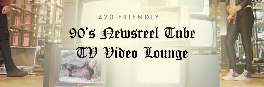 We're trying to nail the feeling of LA in the 90s. Stacked tube TVs playing 90s newsreel –Shaq & Kobe, the OJ chase, etc– fills the lounge, glowing with LED and smoke machine backdrop.