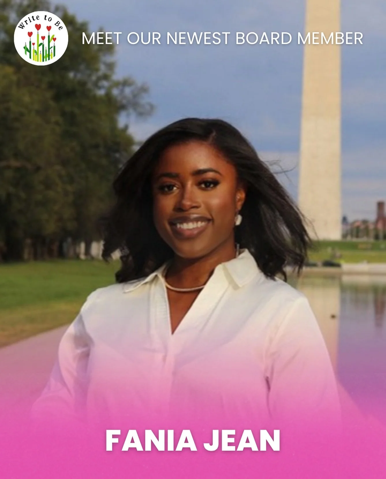 We&rsquo;re so excited to announce our newest board member, Fania Jean (@wantafania)!

Fania is a Program Analyst at the DC Department of Insurance, Securities where she manages several equity initiatives. Before that, she served as a Capital City Fe