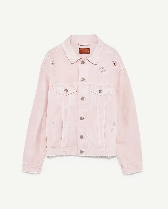 zara pink denim jacket