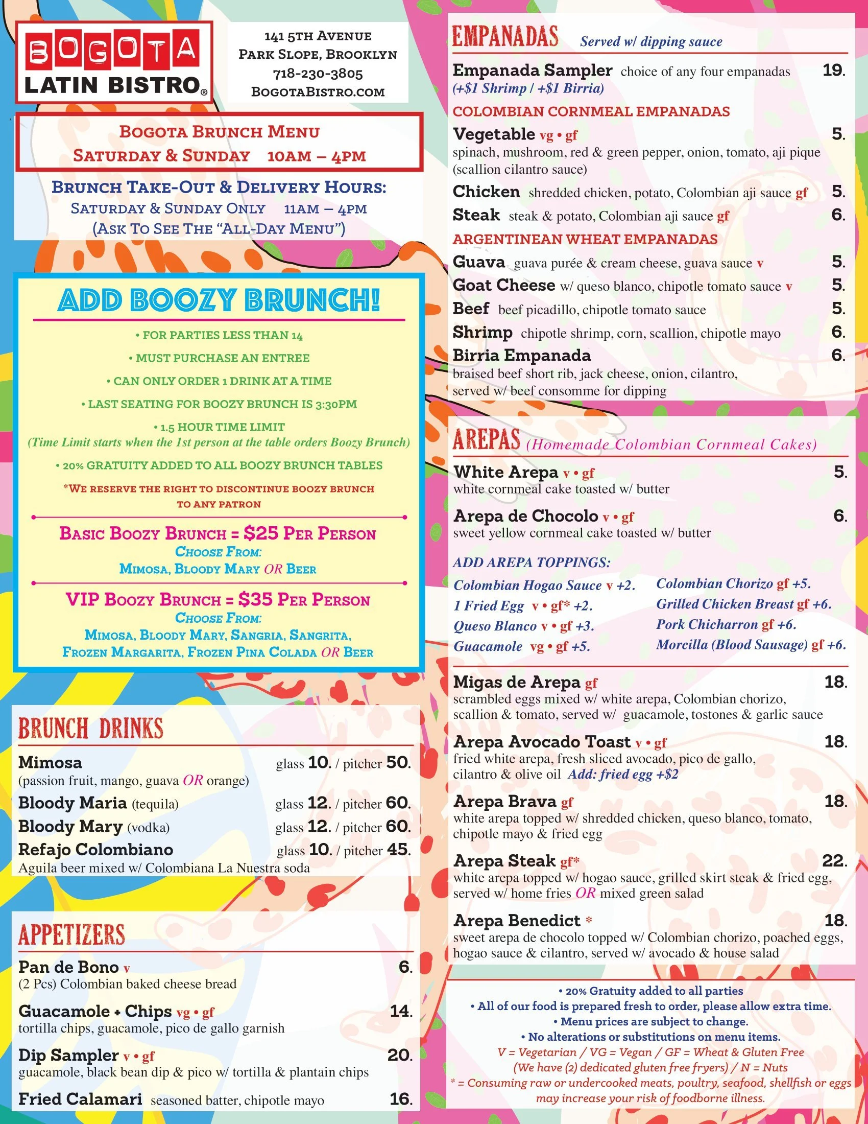 Brunch Menu — Bogota Latin Bistro
