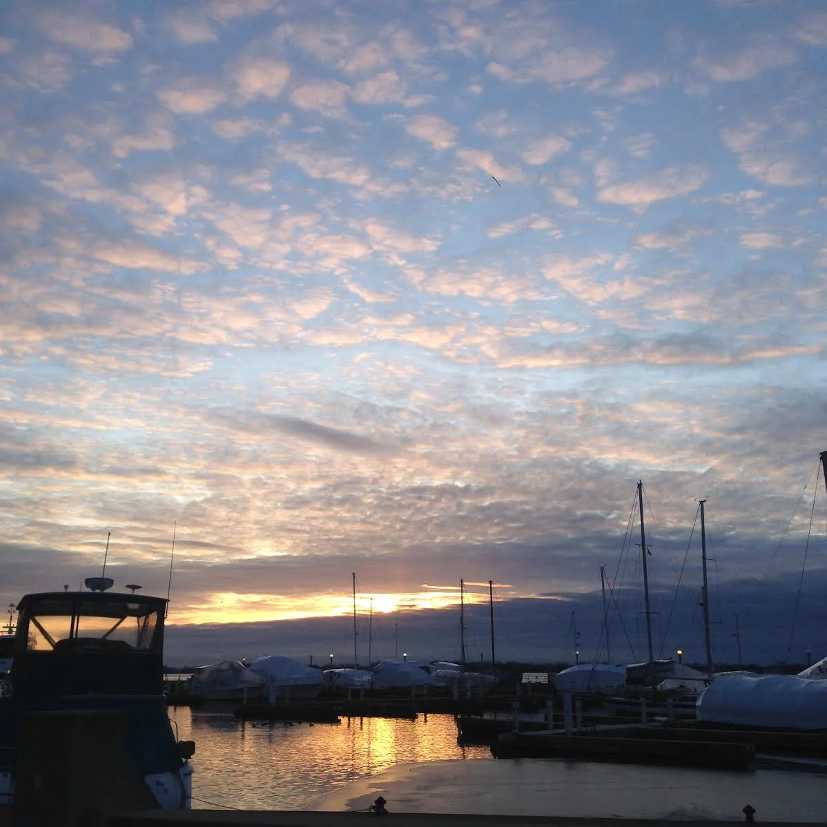 Sunrise on the waterfront, downtown Toronto, 2015.
