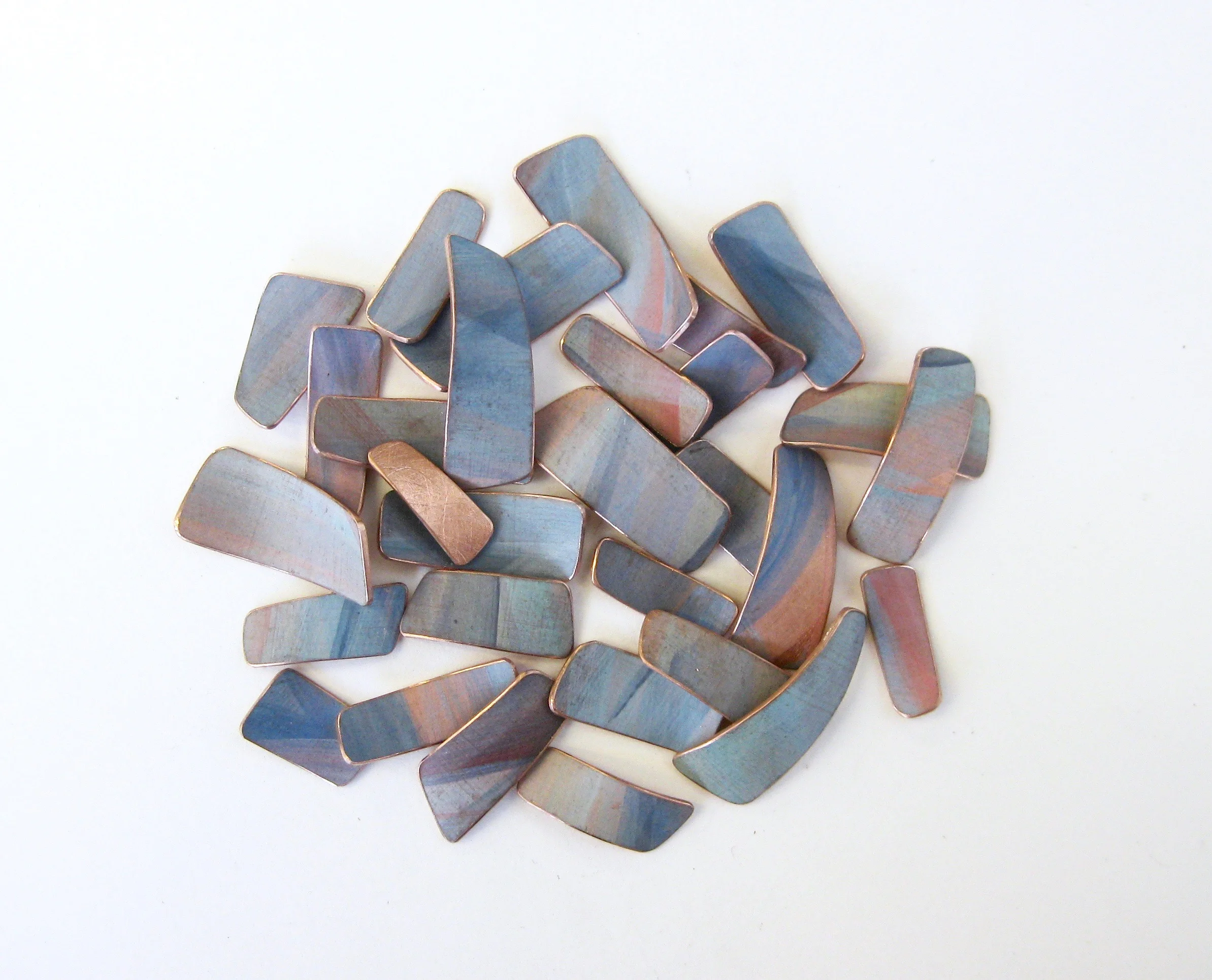 Components for a wall piece. Copper and paint, 2015.