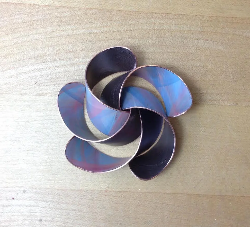 Untitled sculptural object, copper and paint, 2015.