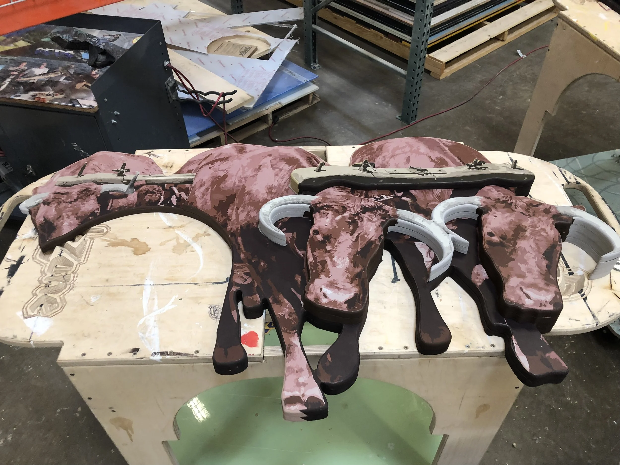 One of the Ox pieces built and printed, before the epoxy resin.