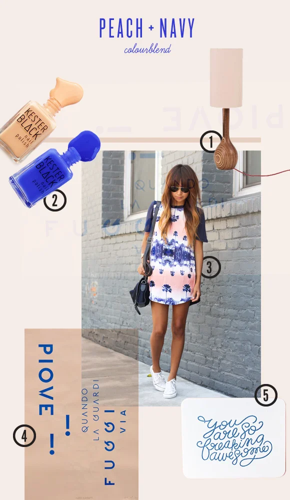 Colour combo / Peach + Navy