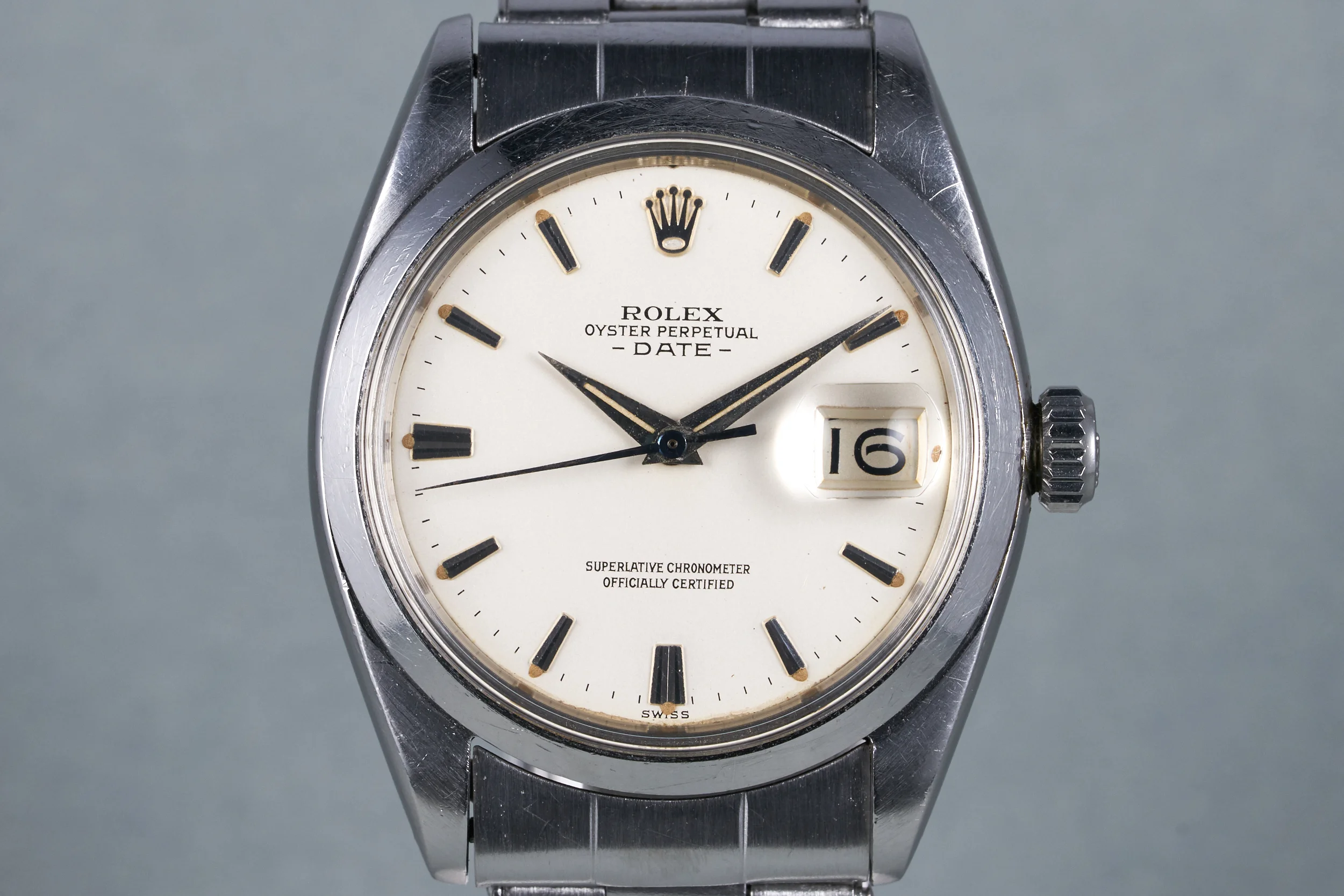 1961 Rolex Date Ref: 1500 Silver Cream Dial — Oyster Palace