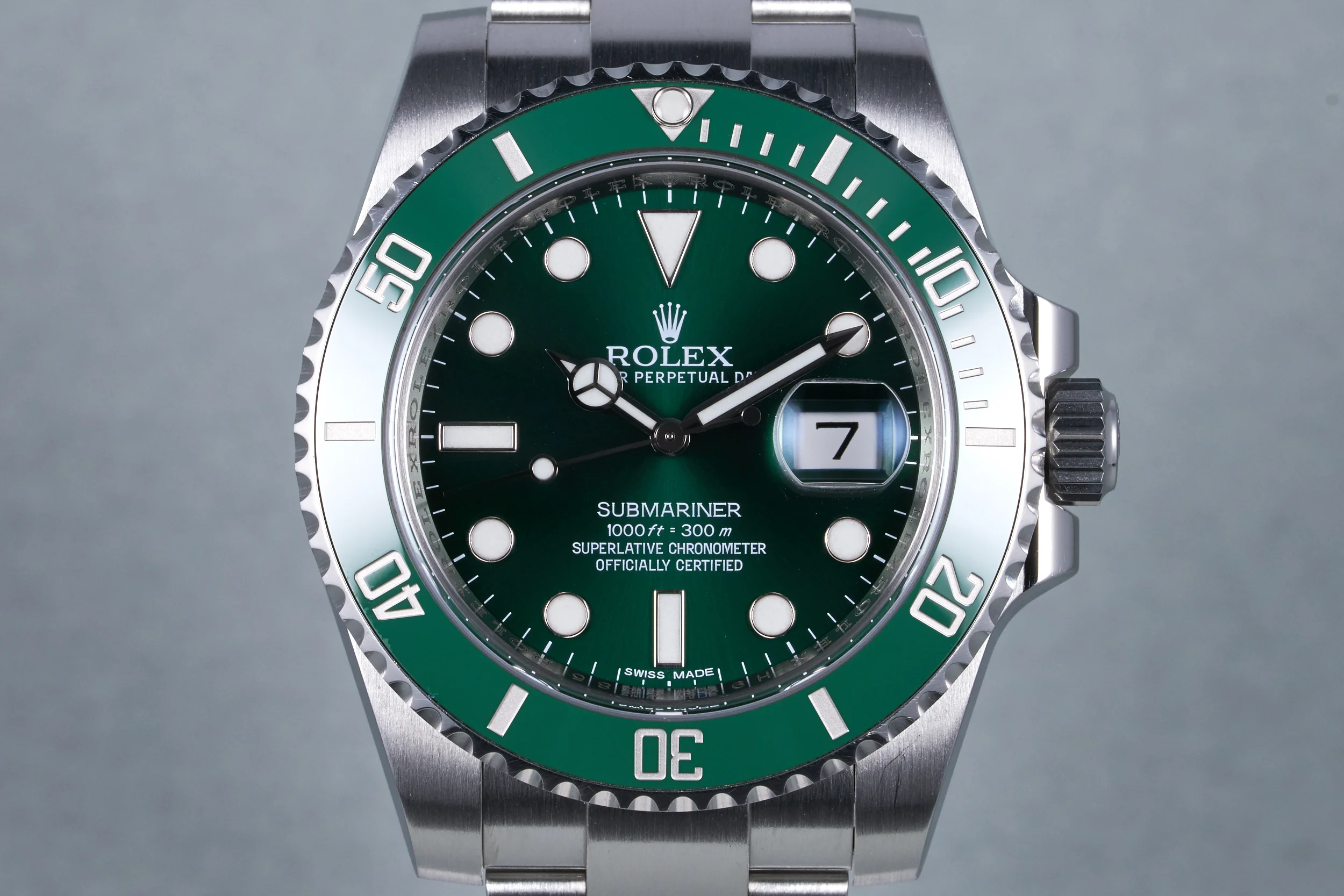 2013 Rolex Submariner Green Ceramic "Hulk" Ref: 116610LV with Box and Papers