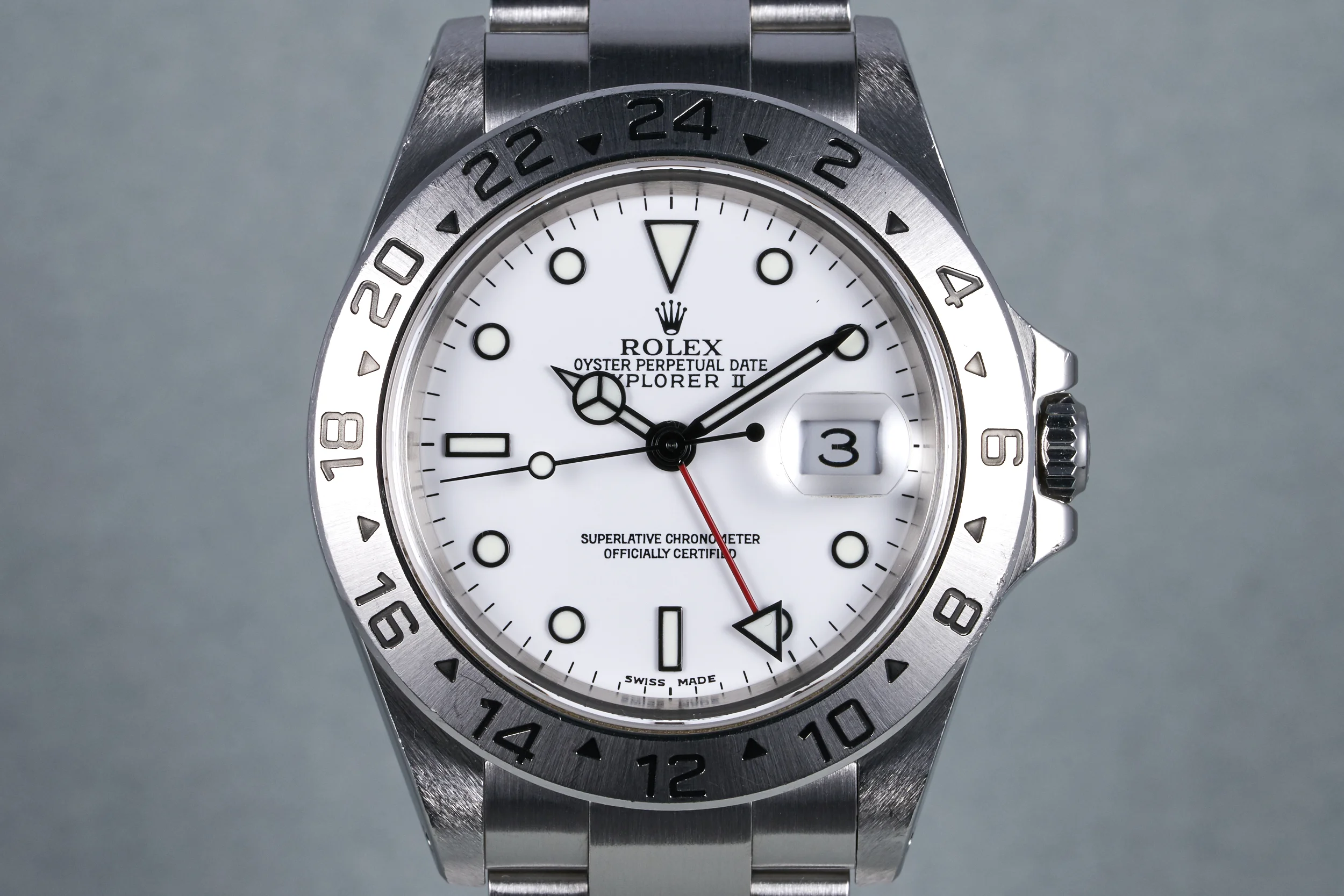 2002 Rolex Explorer II Ref: 16570 White Dial with Box and Papers
