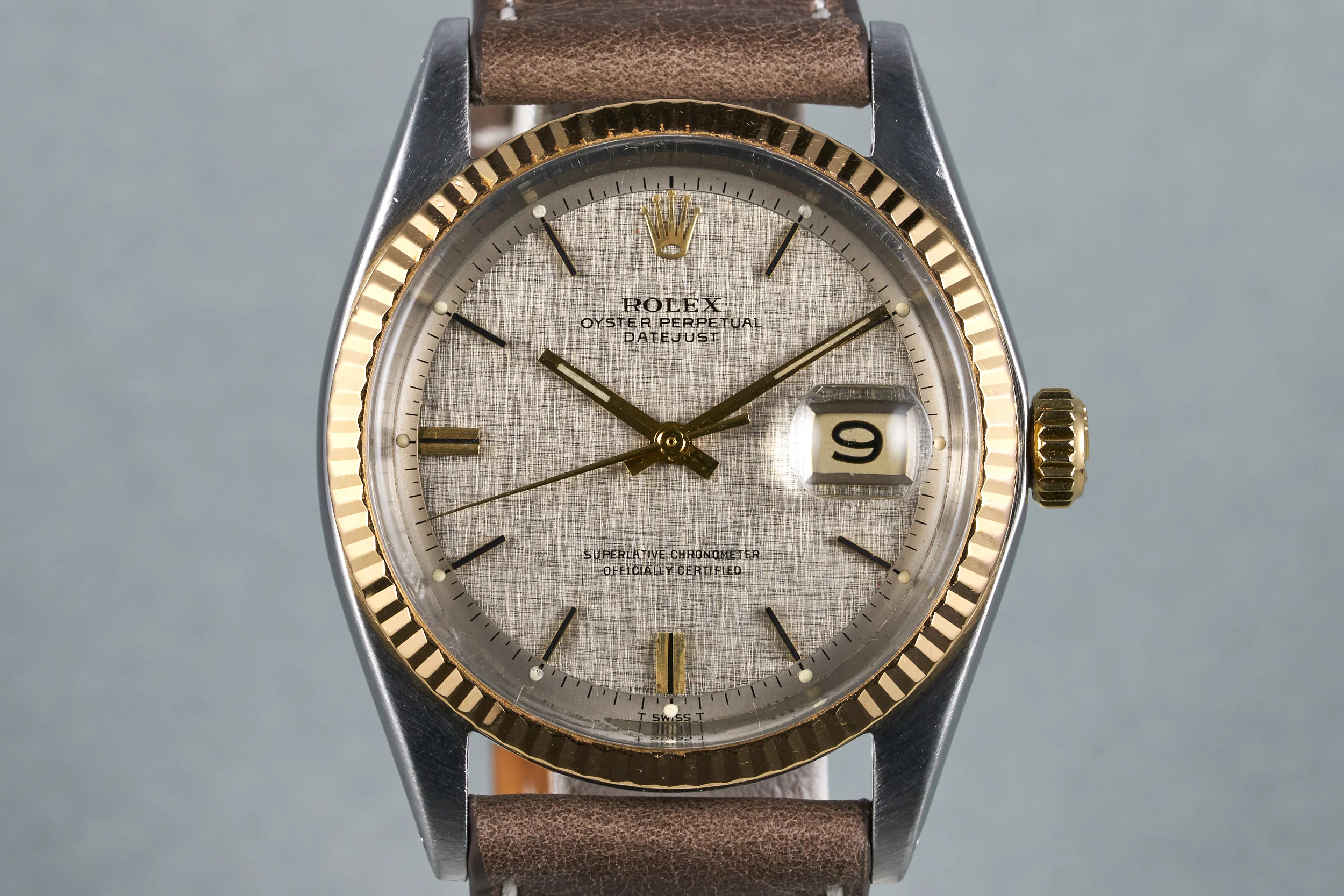 1969 Rolex Two Tone DateJust Ref: 1600 with Gray Linen Dial
