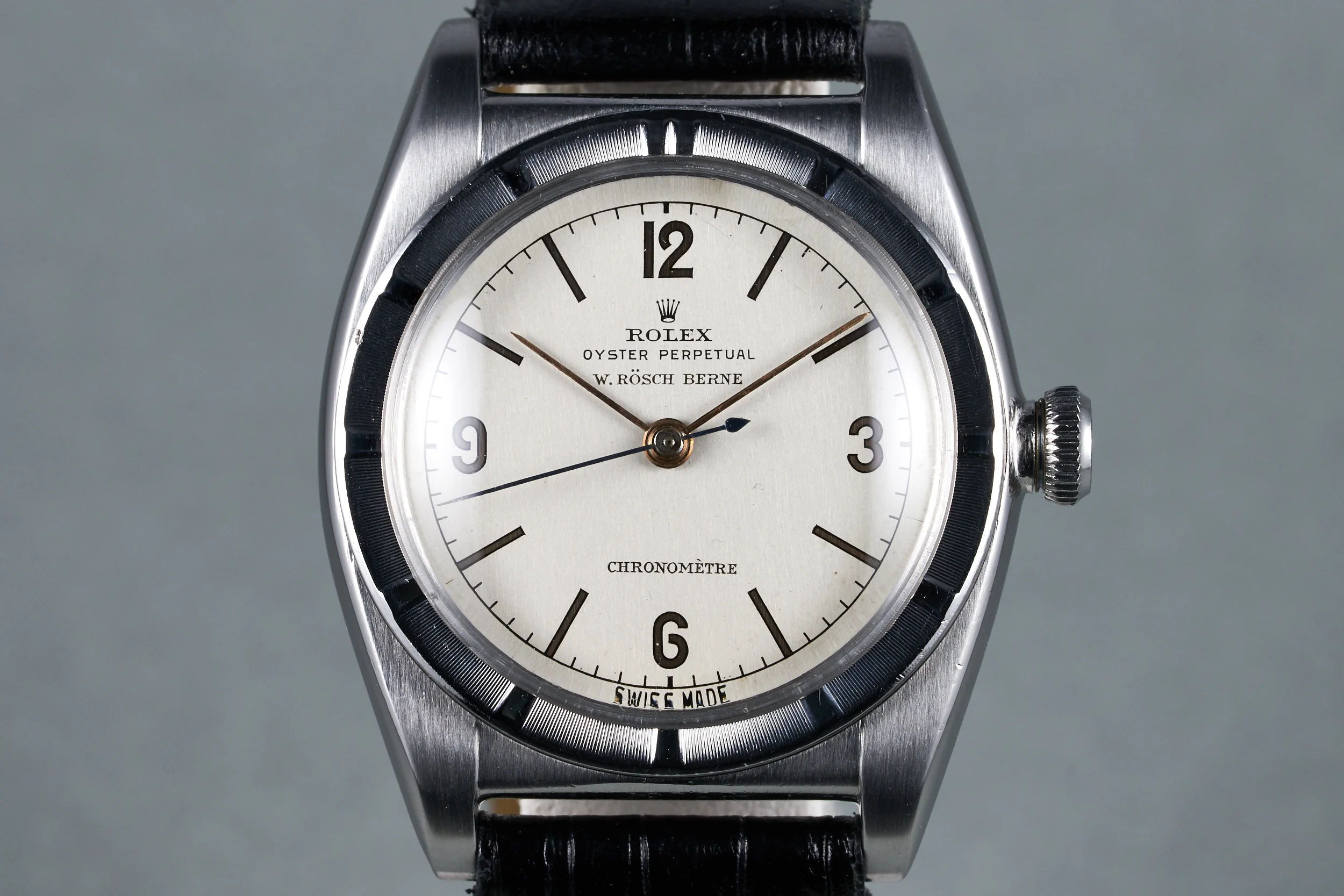 1946 Rolex Oyster Perpetual Bubble Back Ref: 3372 Double Name Dial