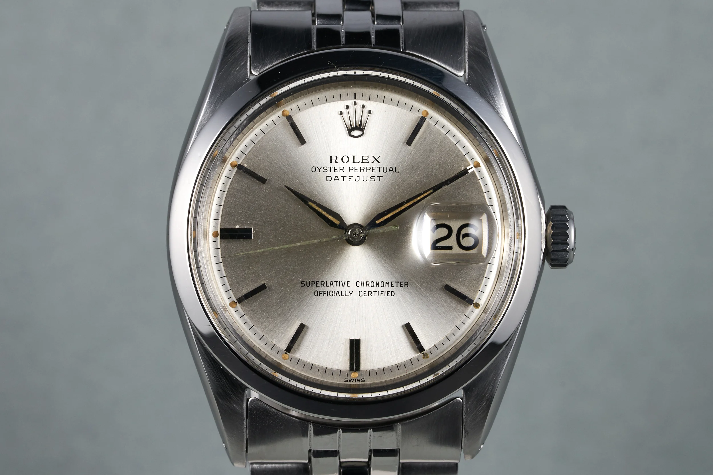 1962 Rolex Datejust Ref: 1600 Silver Swiss Only Dial
