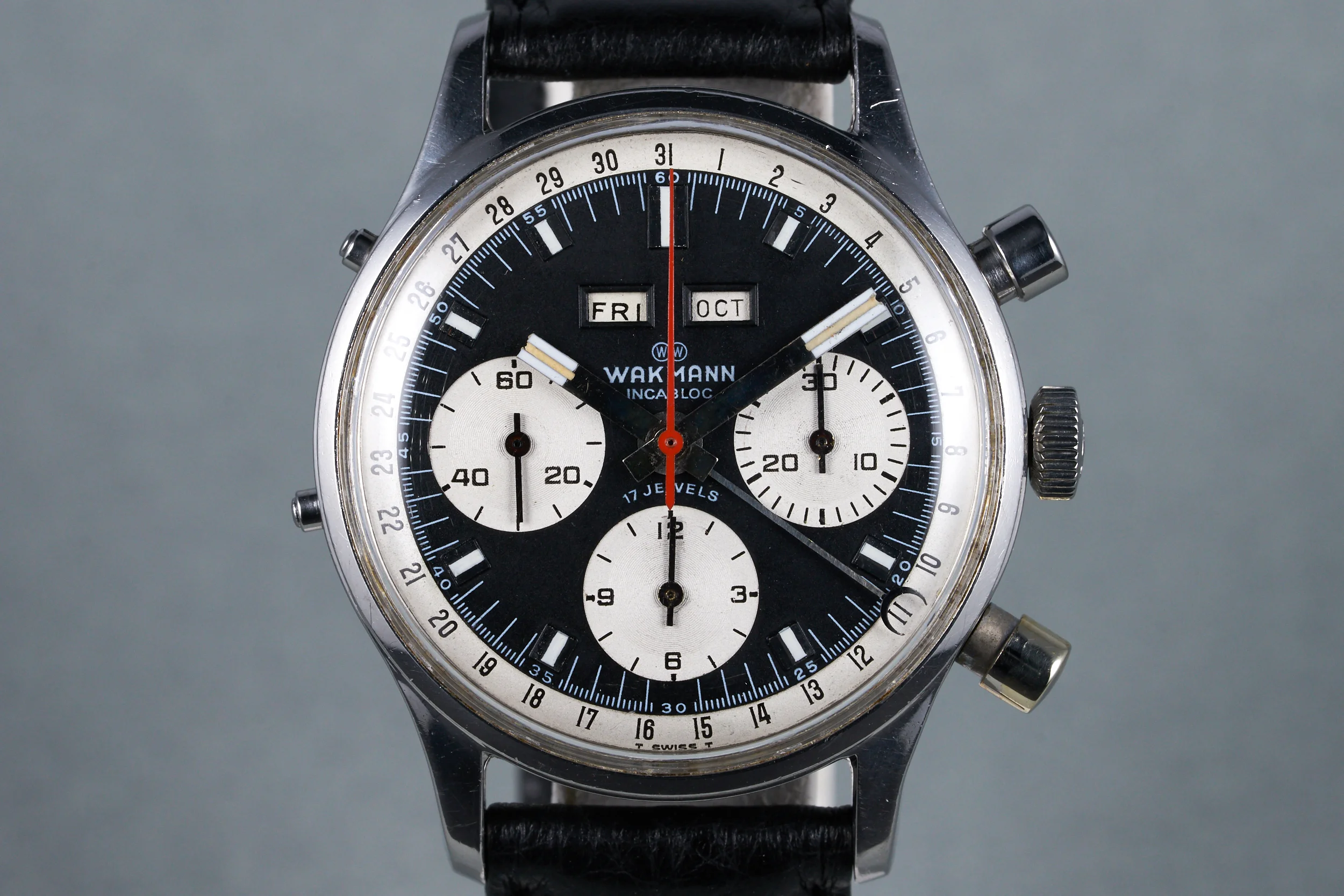 1960's Wakmann Incabloc Triple Date Chronograph Ref: 71.1309.70