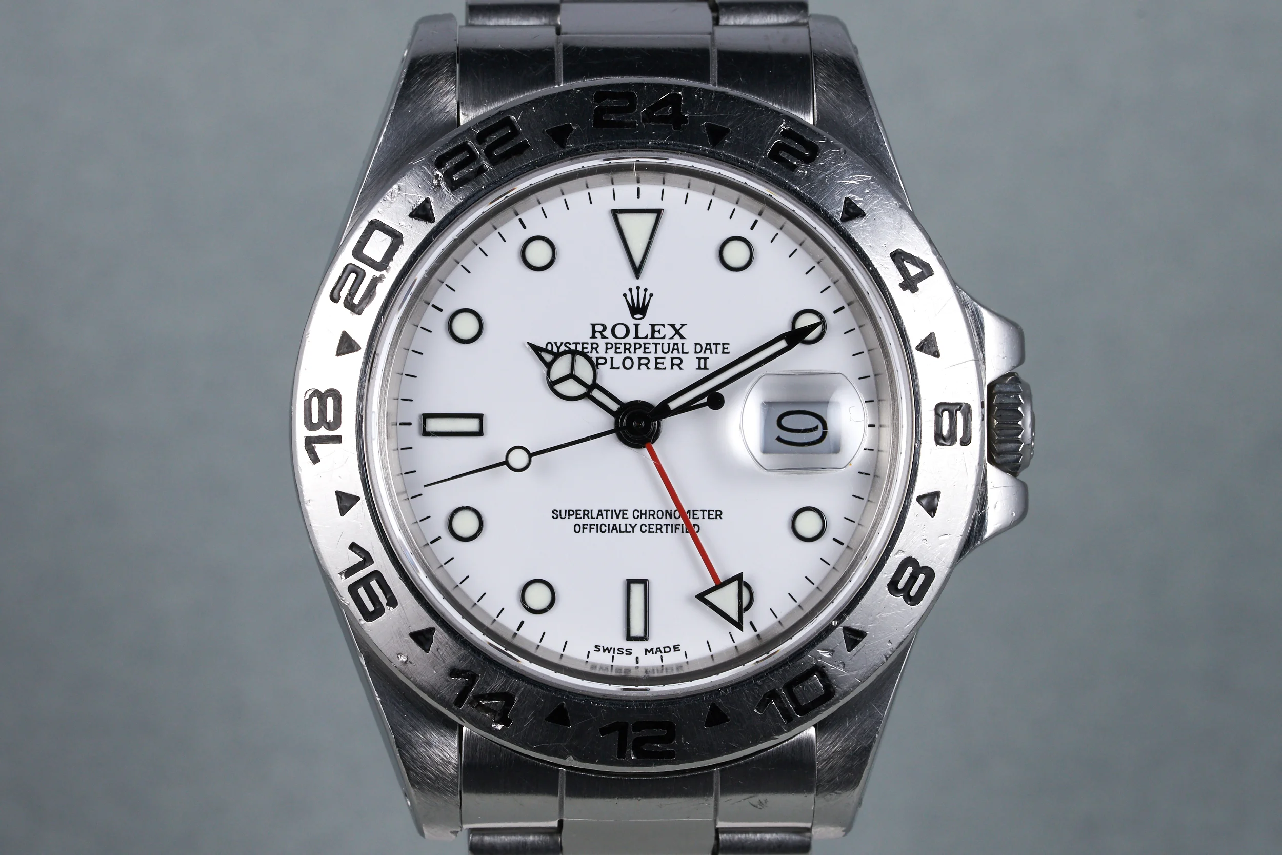 1988 Rolex Explorer II Ref: 16550 White Service Dial with RSC Papers