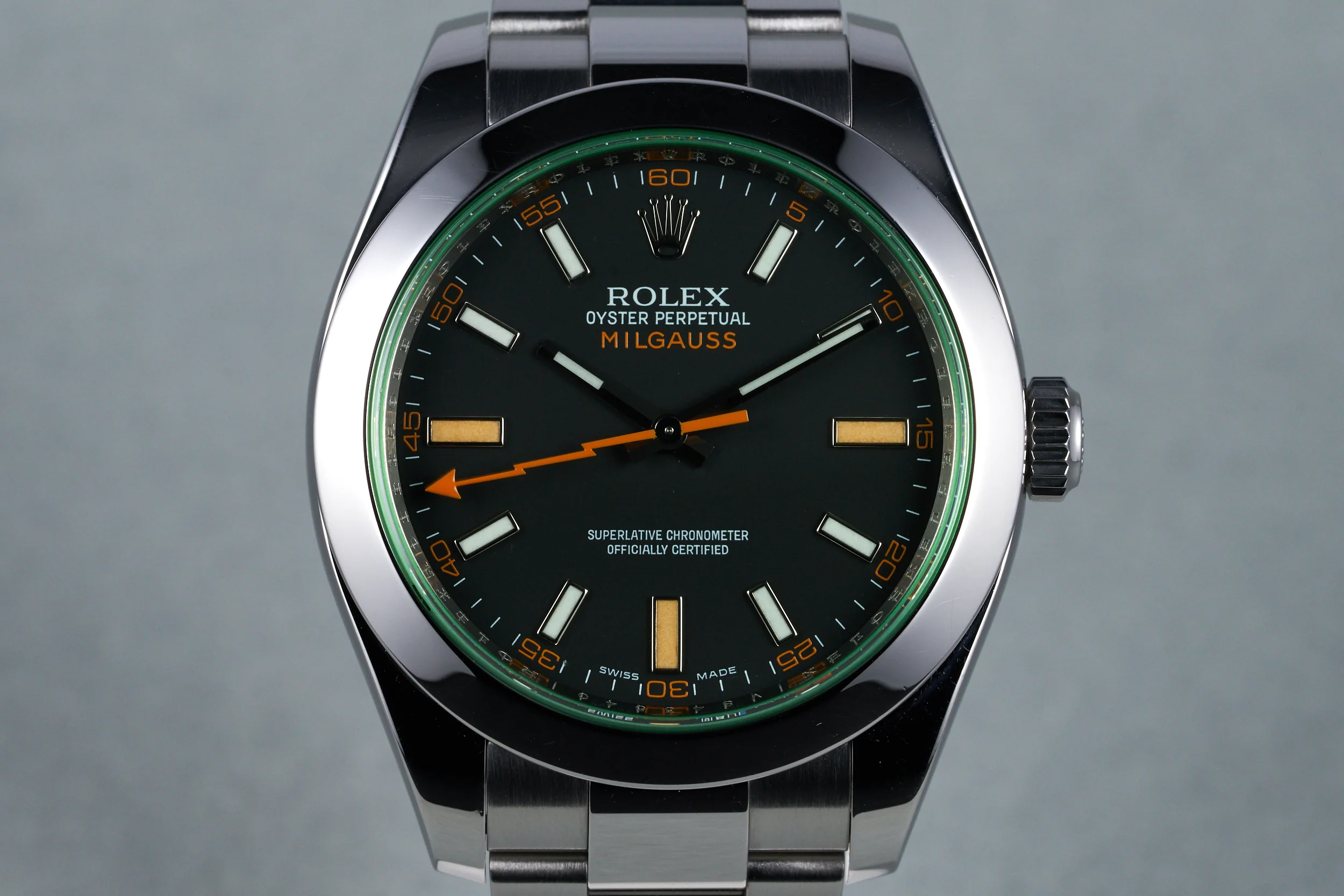 2009 Green Rolex Milgauss Ref: 116400GV with Black Dial