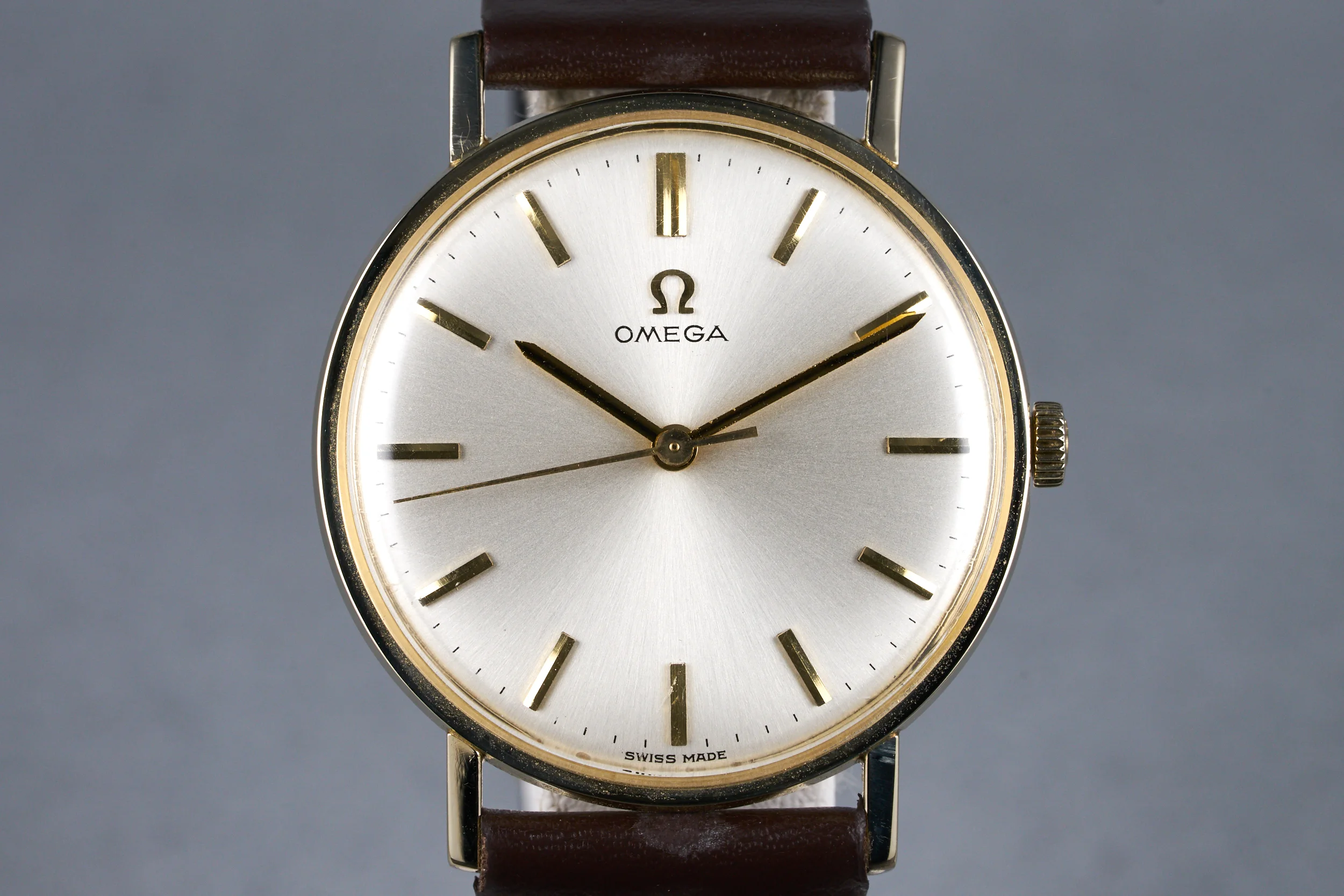 1968 Omega 14K Yellow Gold Filled '600' Ref: P6313 with Silver Dial