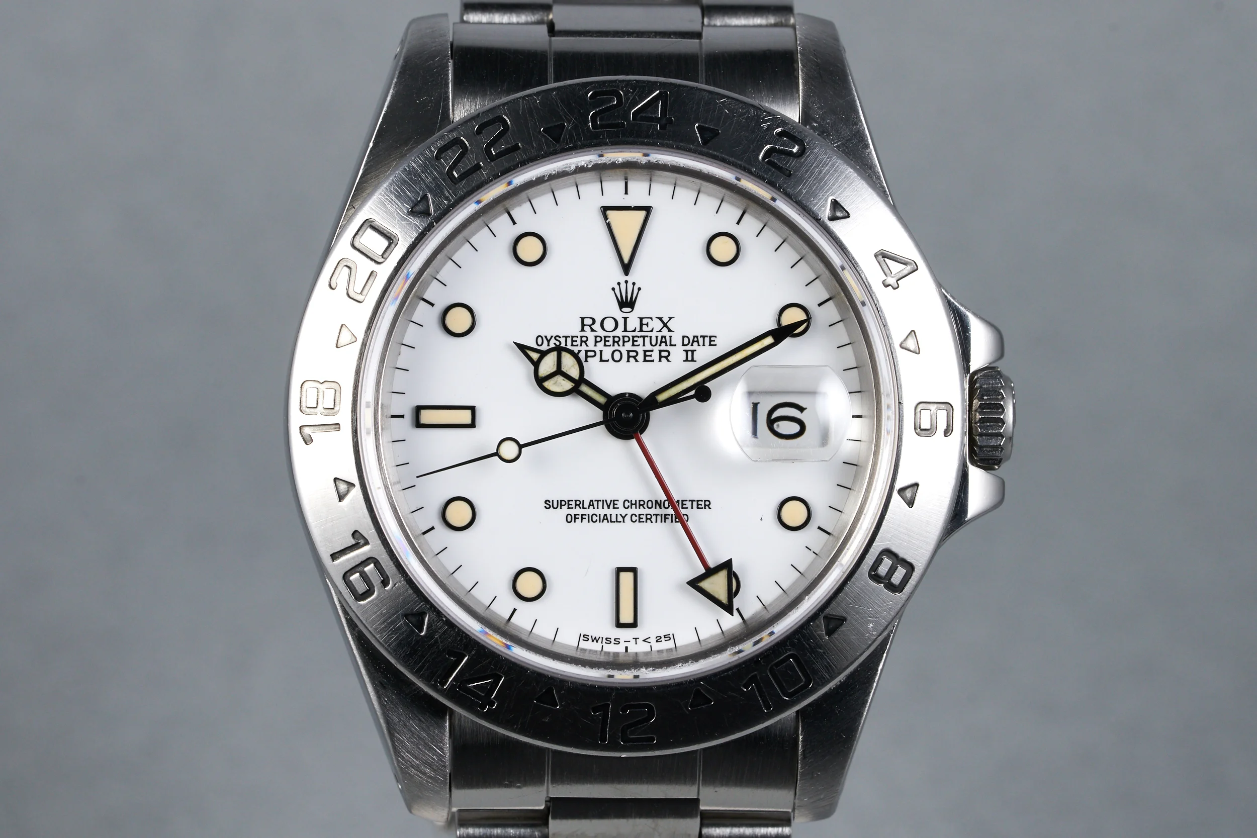 1991 Rolex Explorer II Ref: 16570 White Dial with Yellow Patina