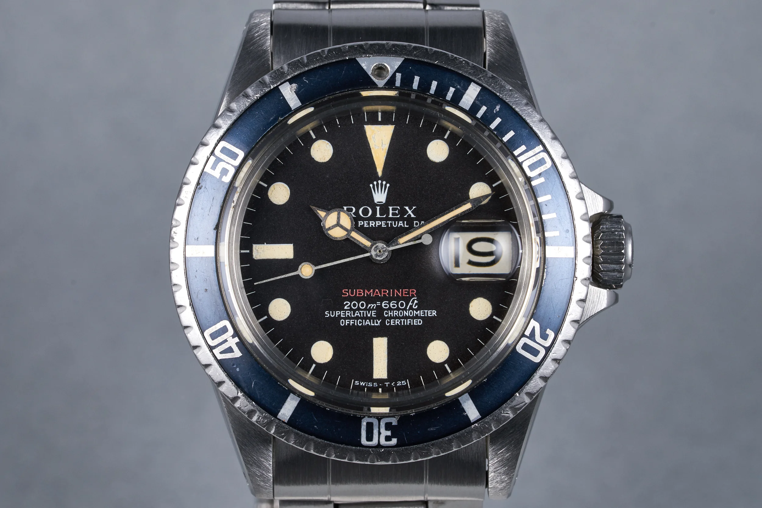 1969 Rolex Red Submariner Ref: 1680 Meters First Dial Turning Brown