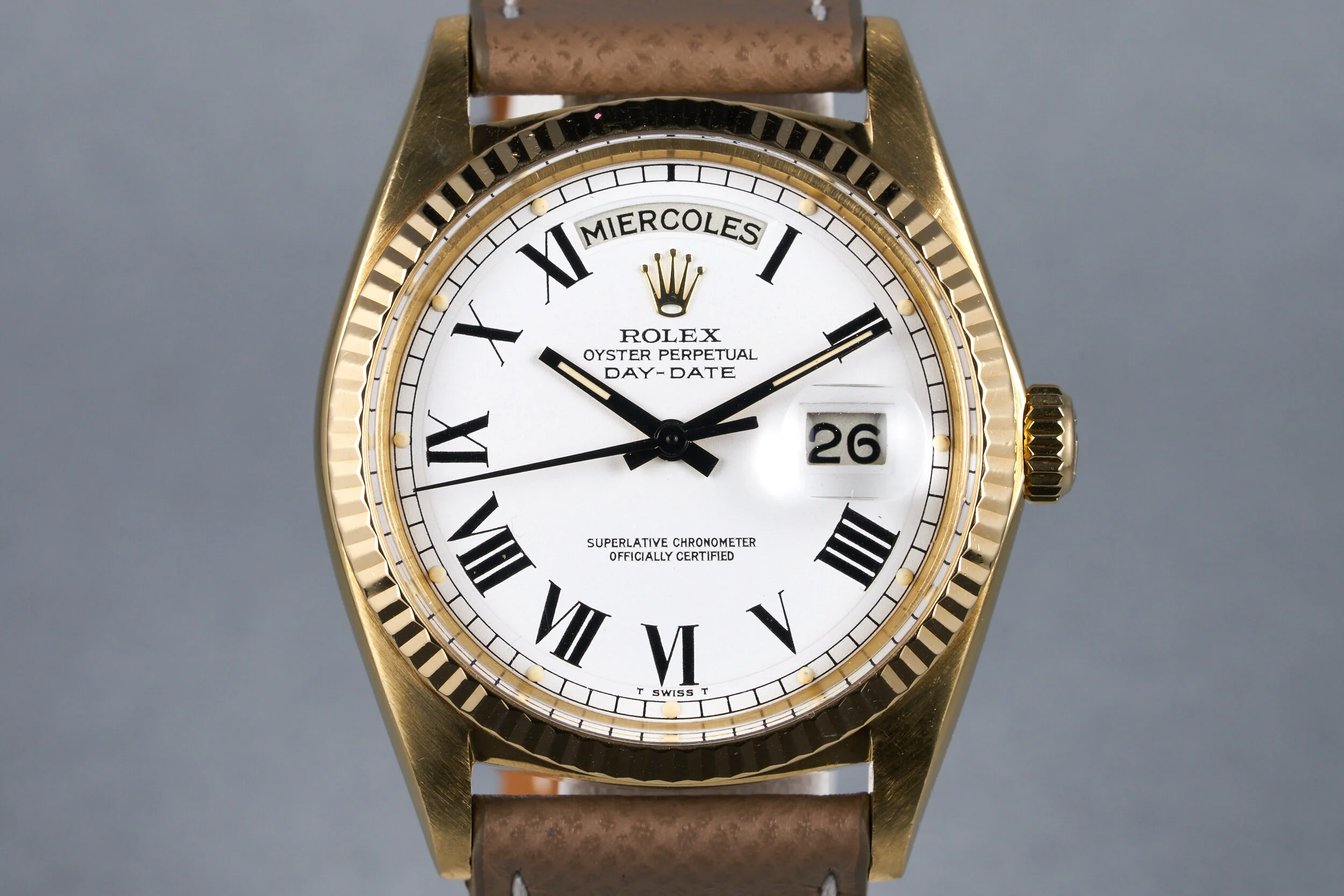 1967 Rolex&nbsp;YG Day-Date&nbsp;Ref:&nbsp;1803&nbsp;with White Roman 'Buckley' Dial