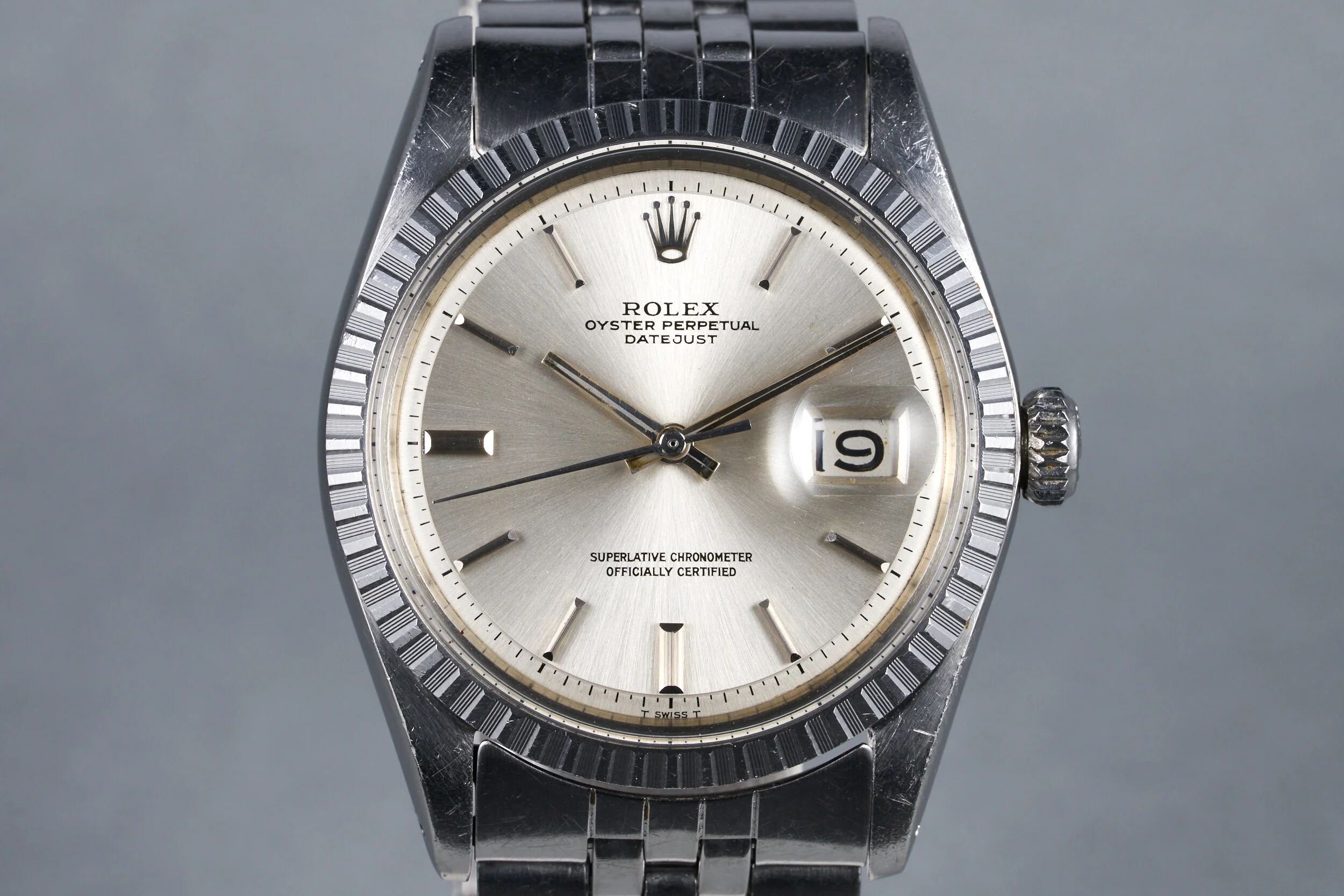 1972 Rolex Datejust Ref: 1603 Silver Non-Luminous Dial with Punched Papers