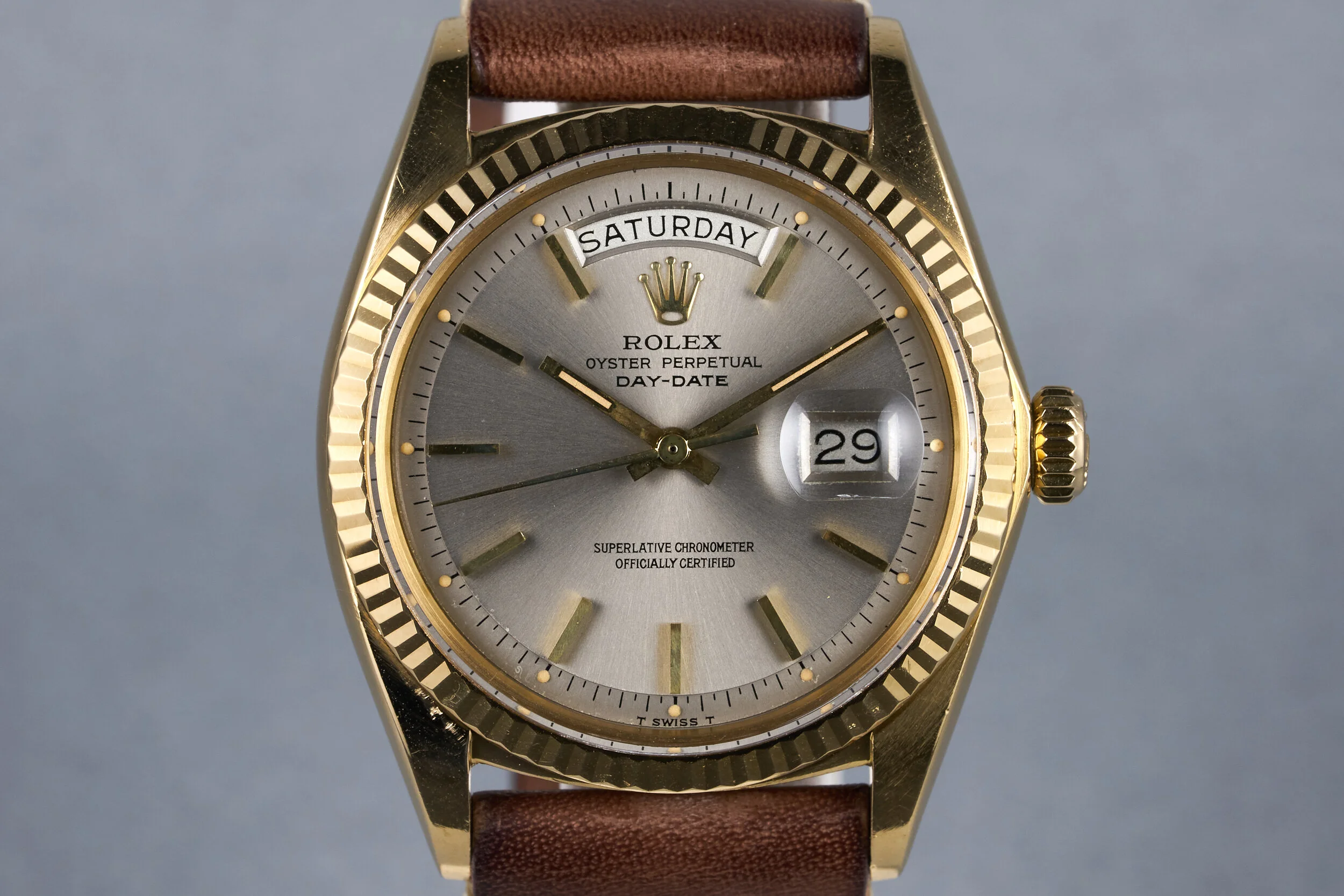 1971 Rolex&nbsp;YG Day-Date&nbsp;Ref:&nbsp;1803&nbsp;with Dark Silver Dial