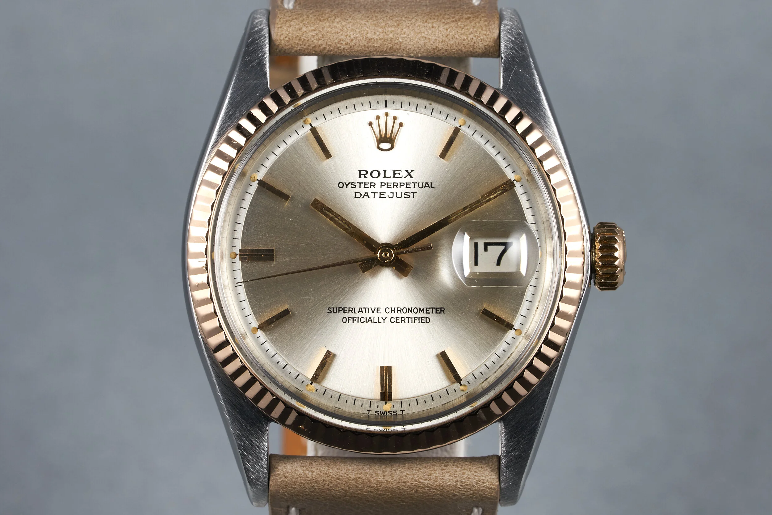 1967 Rolex Rose Gold Two&nbsp;Tone&nbsp;Datejust&nbsp;Ref:&nbsp;1601 with Silver Dial