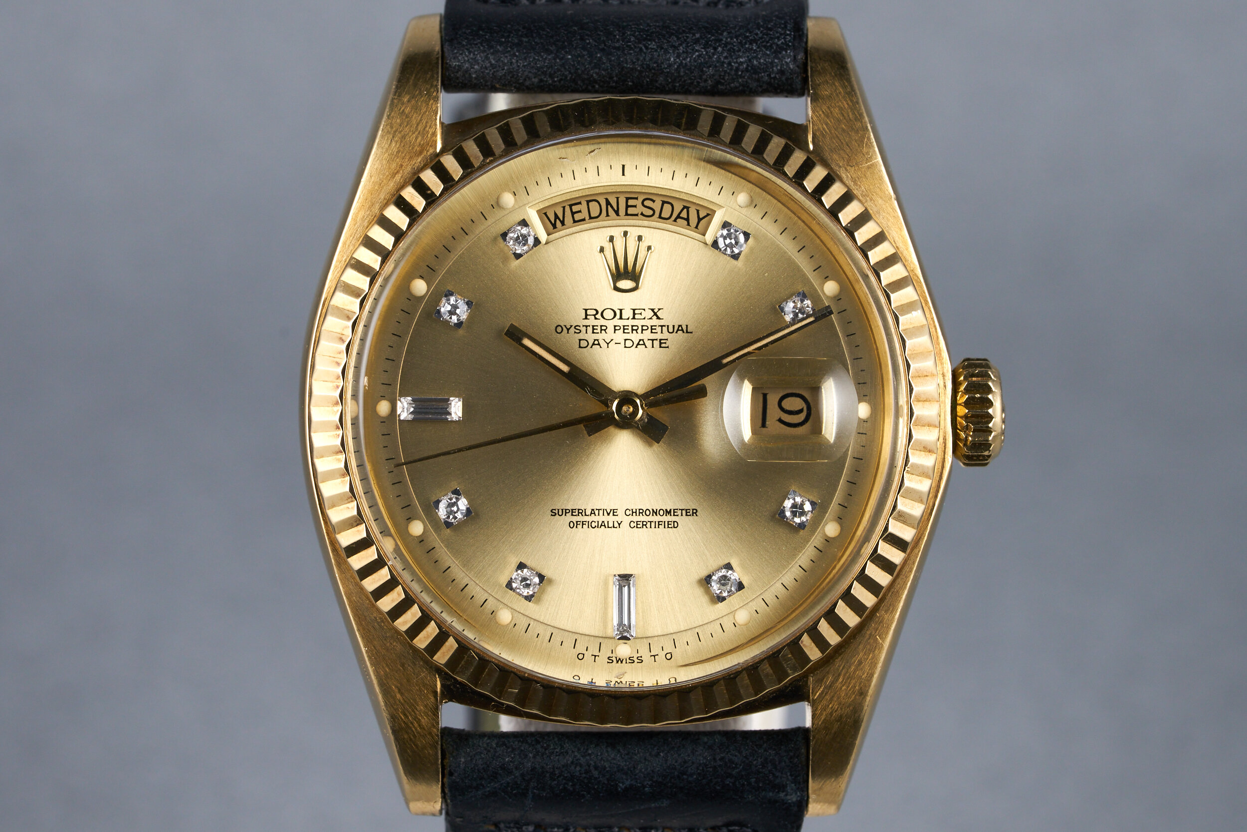 1972 Rolex YG Day-Date Ref: 1803 Factory Champagne Sigma Diamond Dial