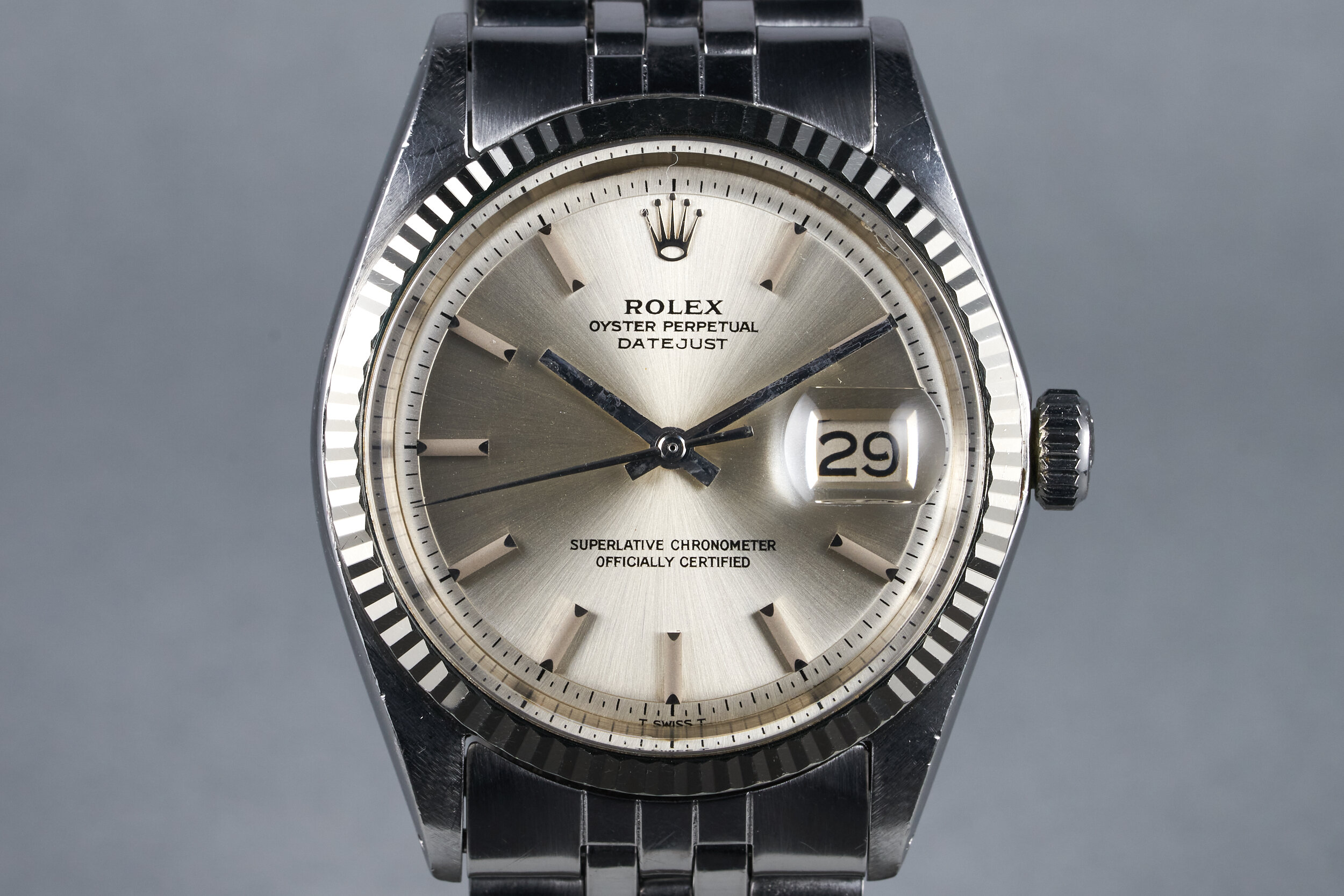 1970 Rolex Datejust Ref: 1601 Silver Non-Luminous Dial