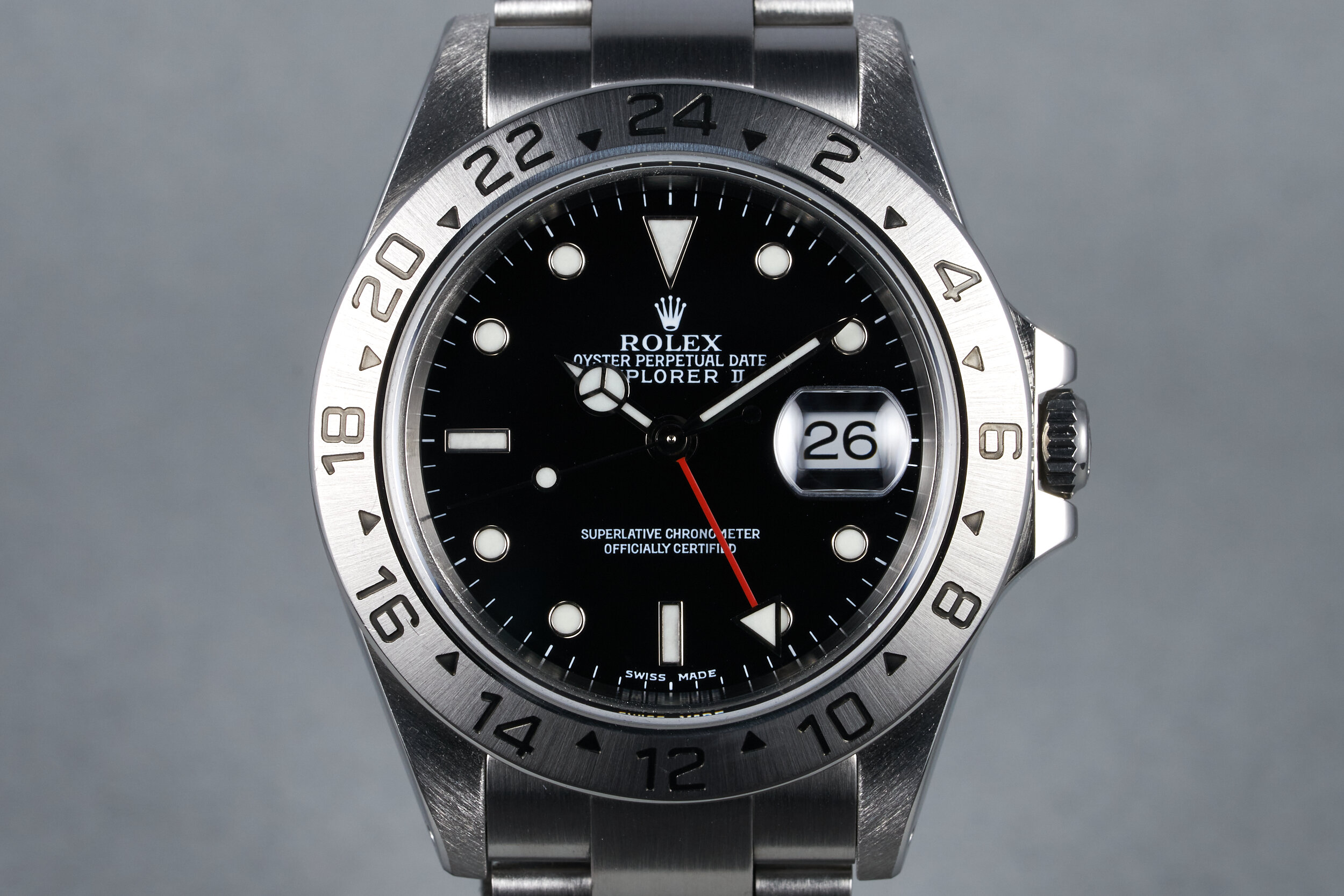 2000 Rolex Explorer II Ref: 16570 Black Dial with Box and Papers