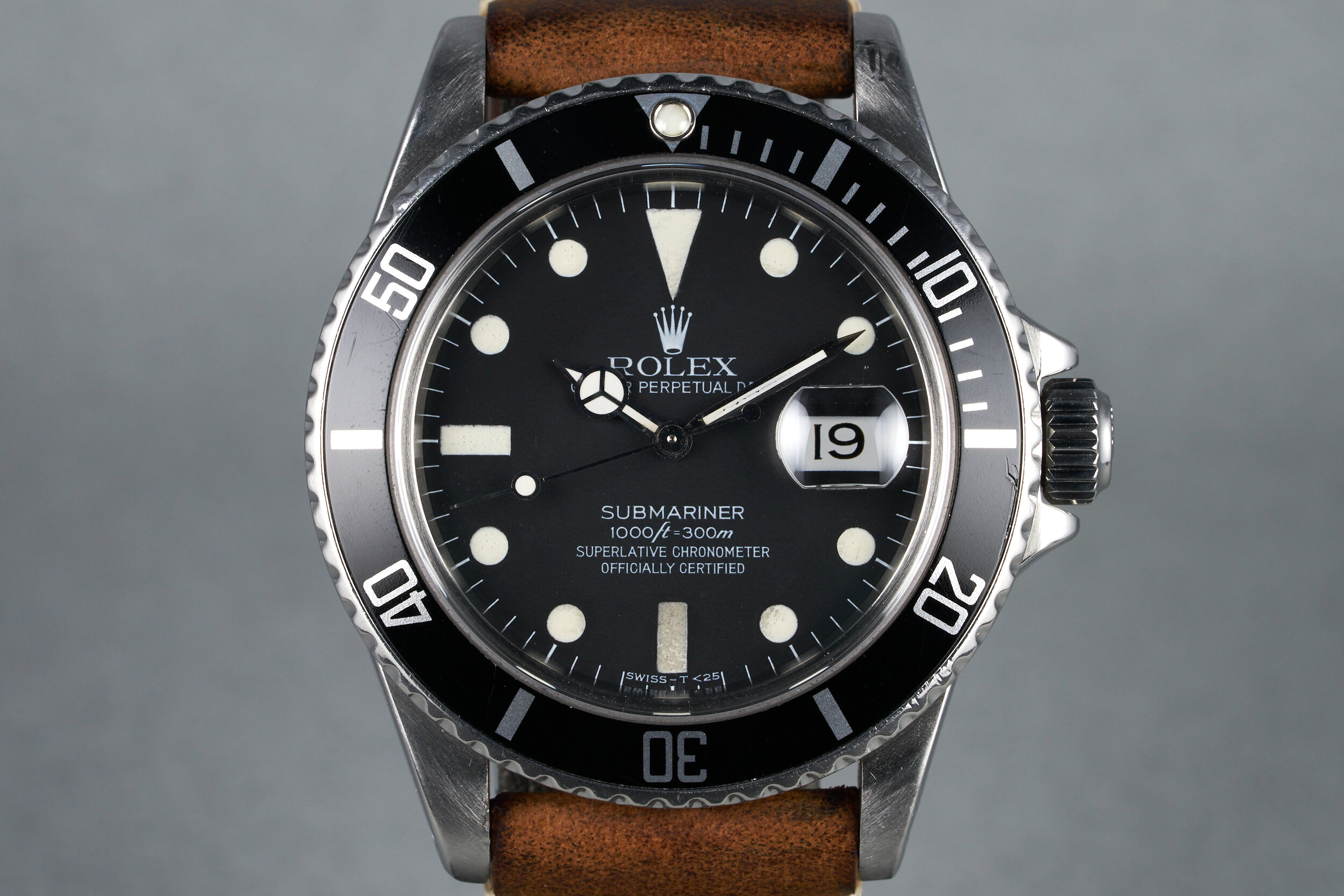 1983 Rolex Submariner Ref: 16800 Matte Dial on Leather Strap