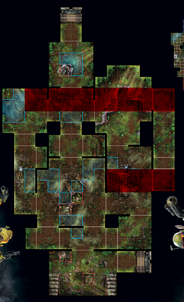 Similarly, the right corridor offers the same protection. Assuming an opponent can't move into the corridor with you, units in the center of the corridor are safe from attackers.