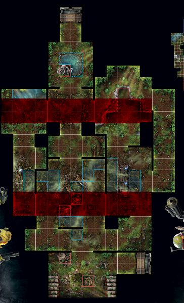 When occupying the left corridor, your opponents' line of sight and approach is limited to the two ends of the corridor.
