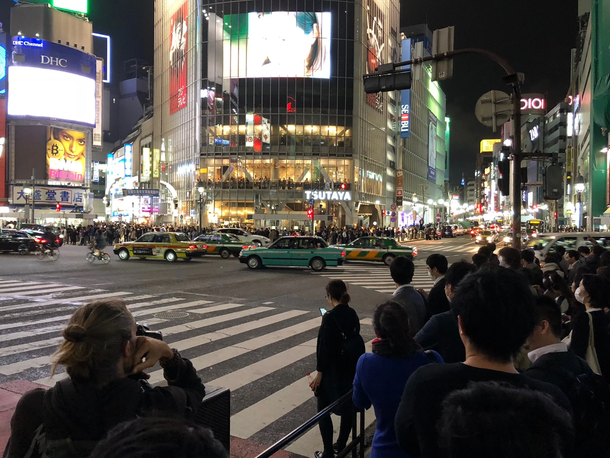 The Shibuya Crossing in Shibuya-ku, Japan
