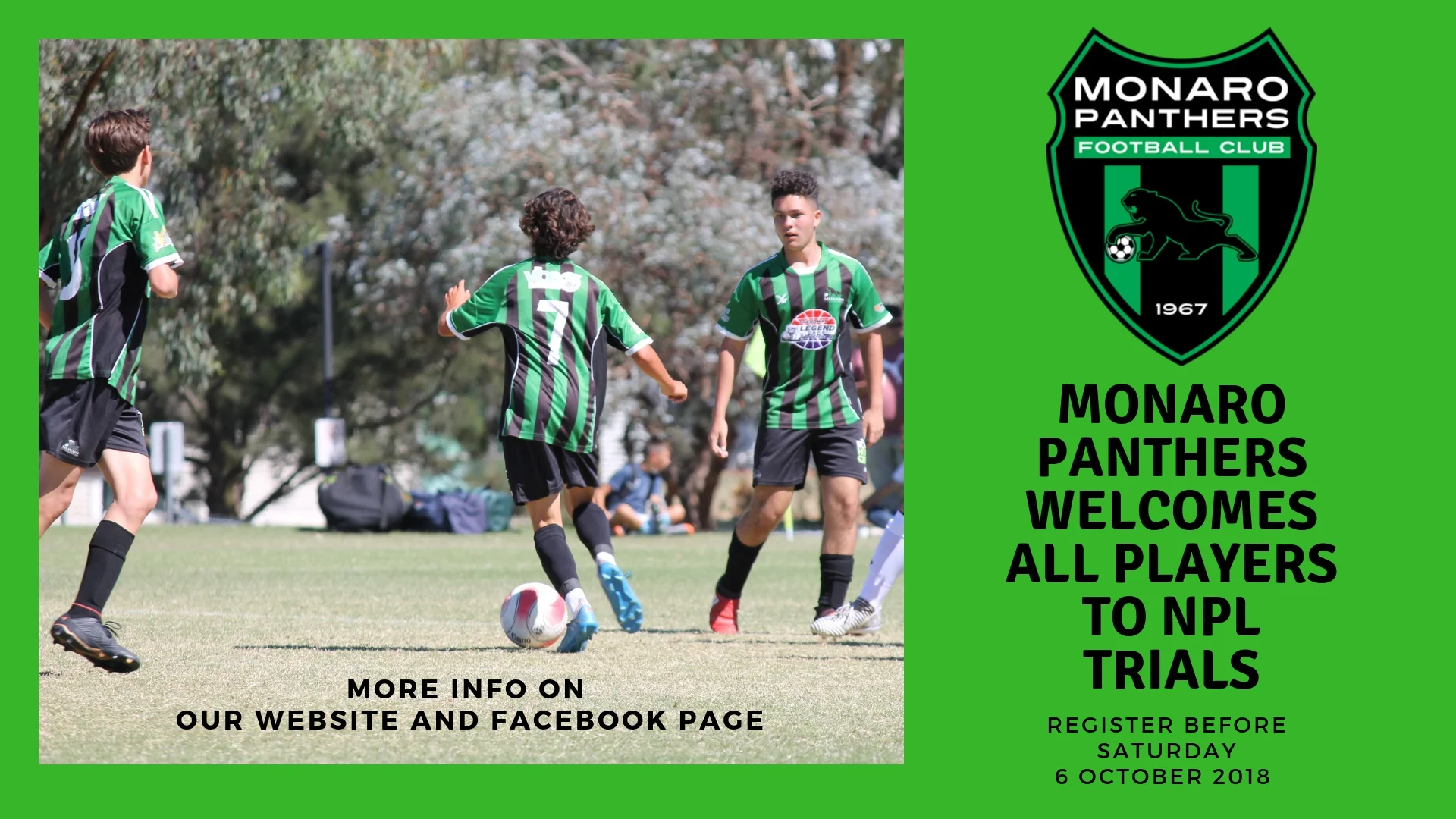 Monaro Panthers welcomes all players to trial.   Find out more and register here:  https://goo.gl/forms/UNC4w5vJROZbcwRG3