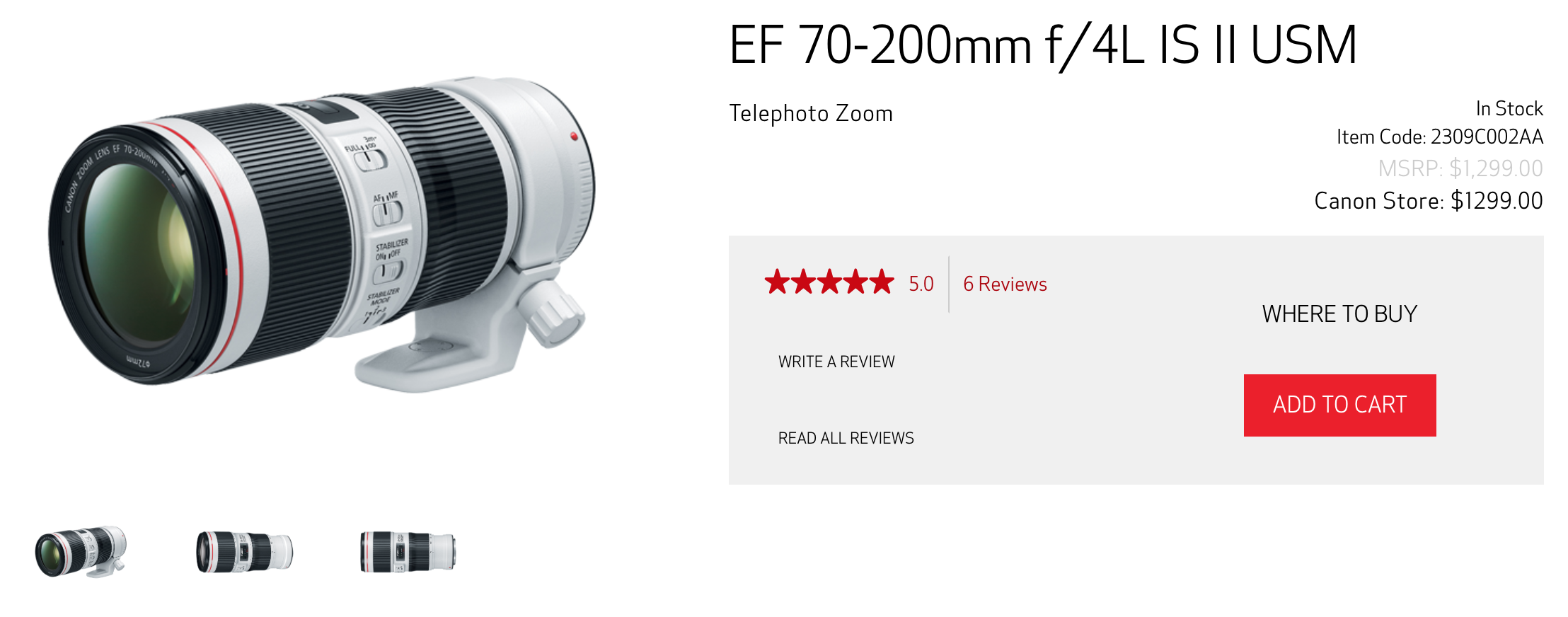 70-200mm LensFor long distance shots used to be inconspicuous at events such as weddings.