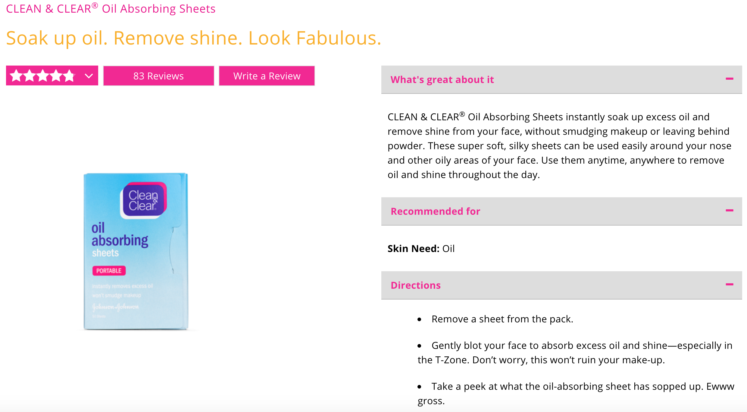 Oil wipes for faces in the sun.