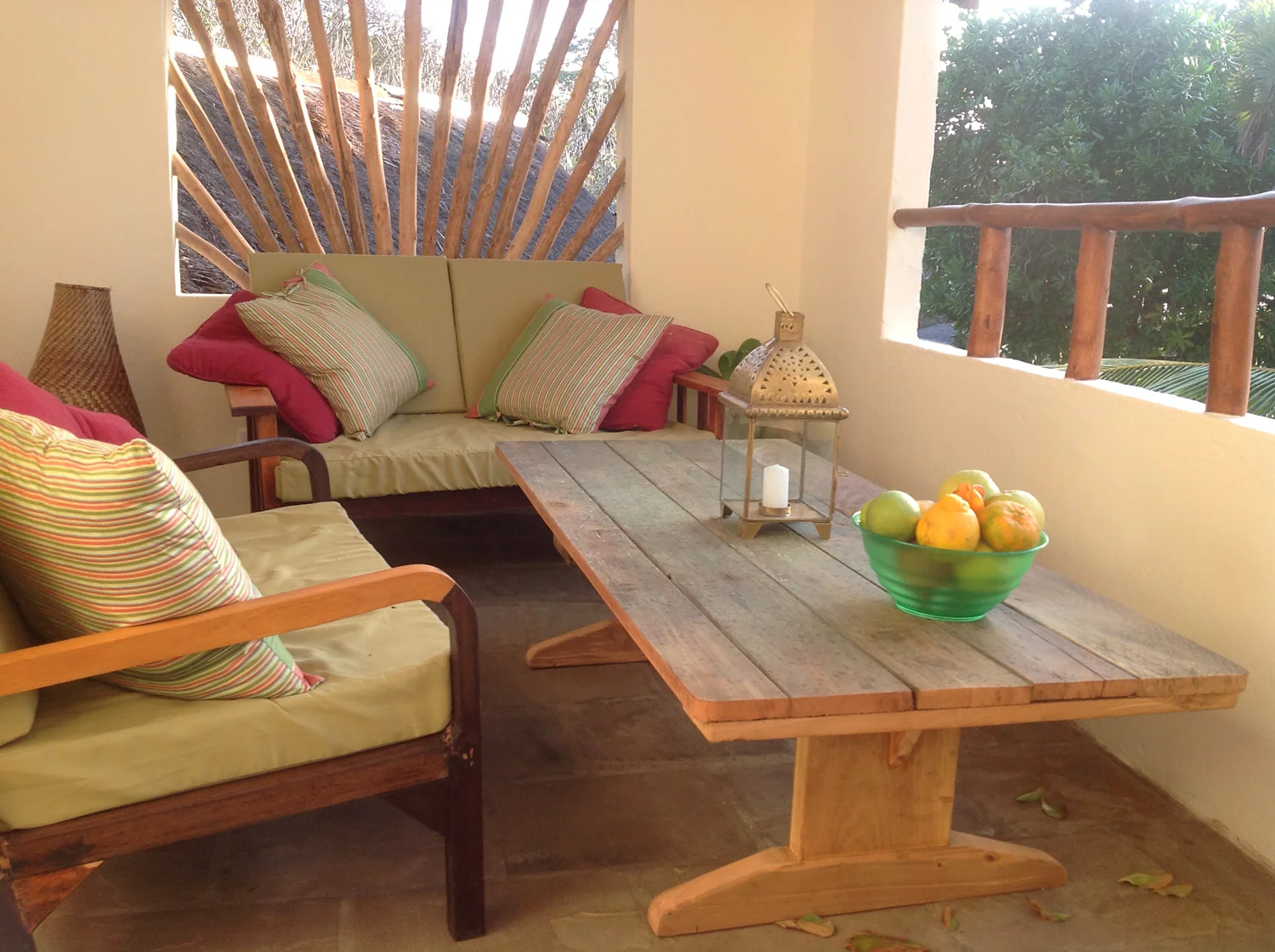 The upstairs verandah at Pweza