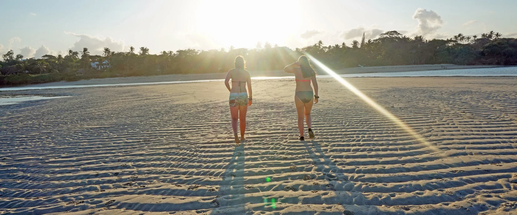 Sunset over the sand island