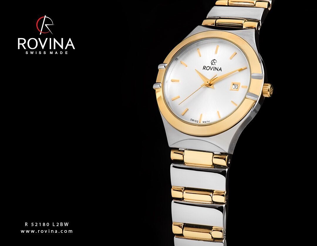The new Rovina ladies model in two-tone bracelet R 52180 L2BW available now! #Swissmade #swisswatch #swissmadewatches