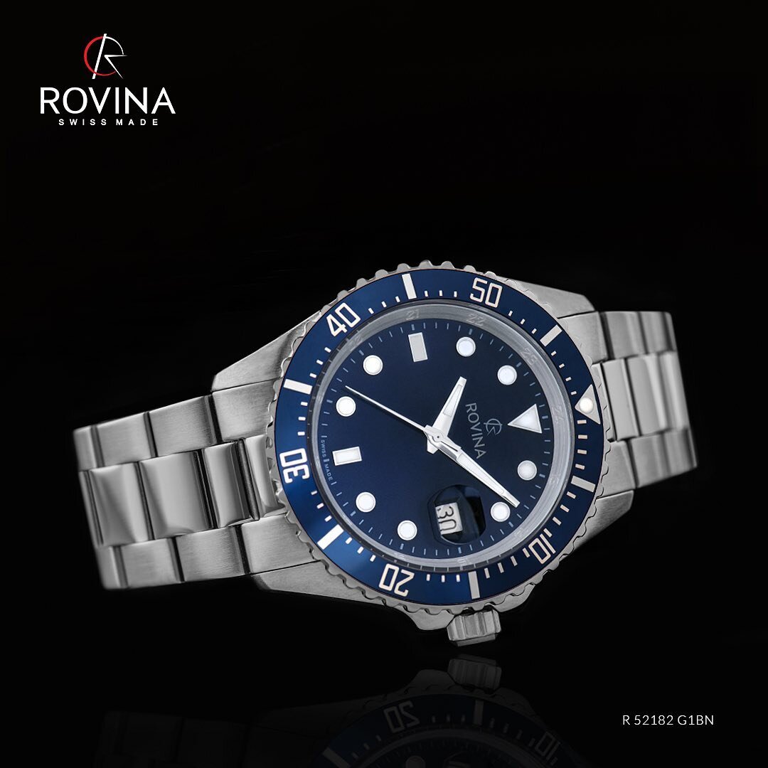 #Rovina gents latest model in stainless steel bracelet and blue dial R 52182 G1BN available now! #Swissmade